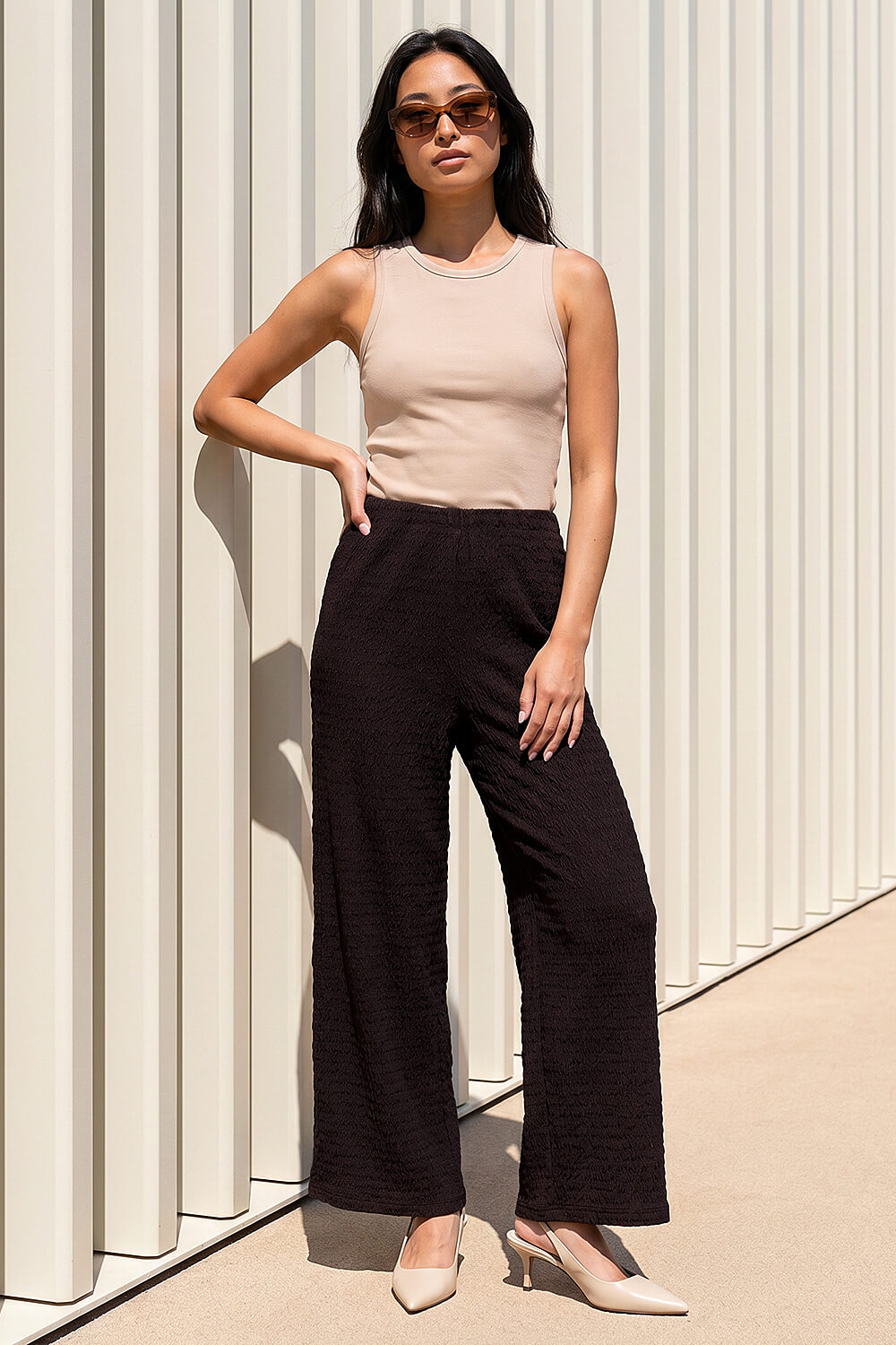 Chocolate Petite Stretch Trouser, Image 1 of 4