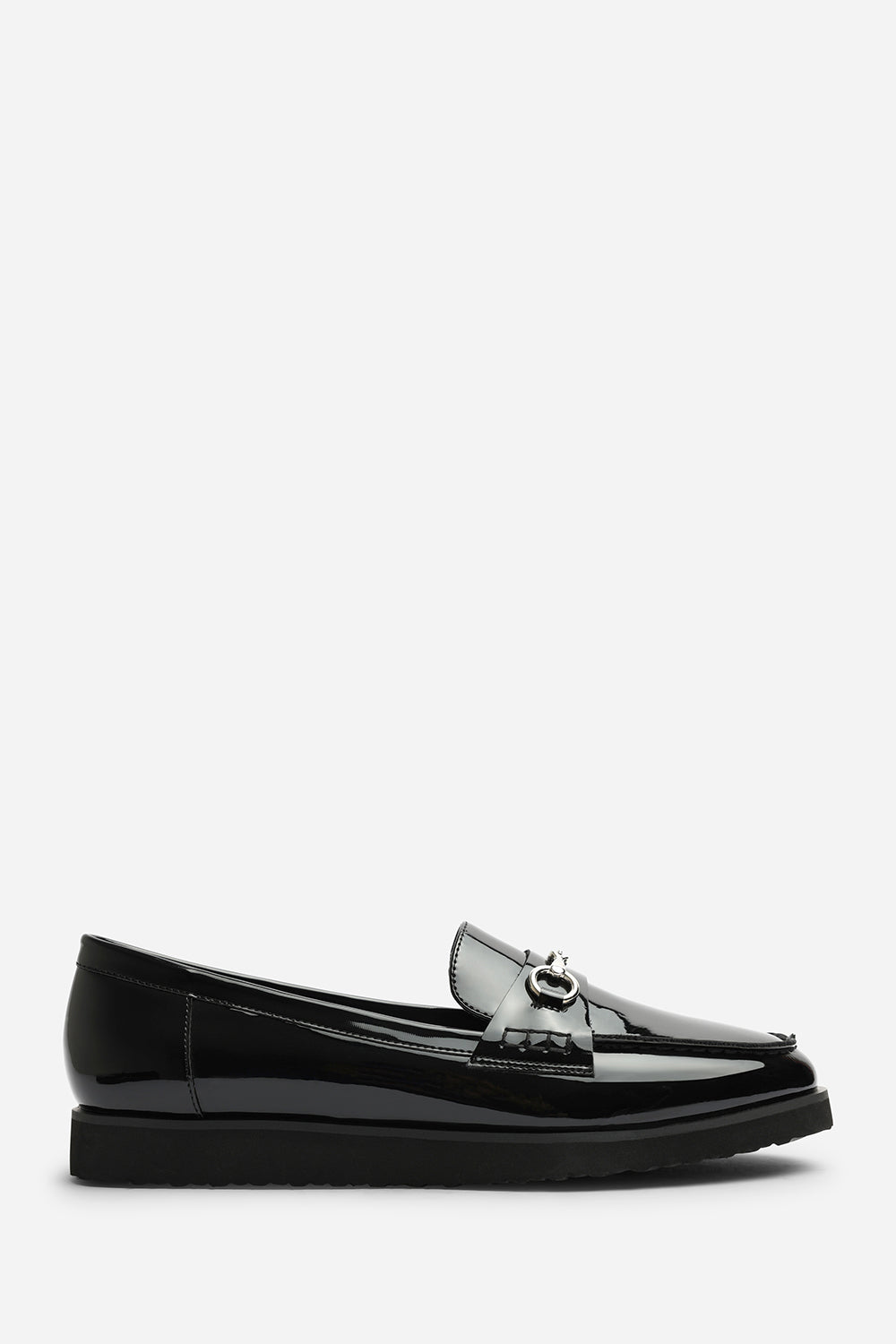 Black Brittany Snaffle Detail Hardware Trim Loafers, Image 2 of 6