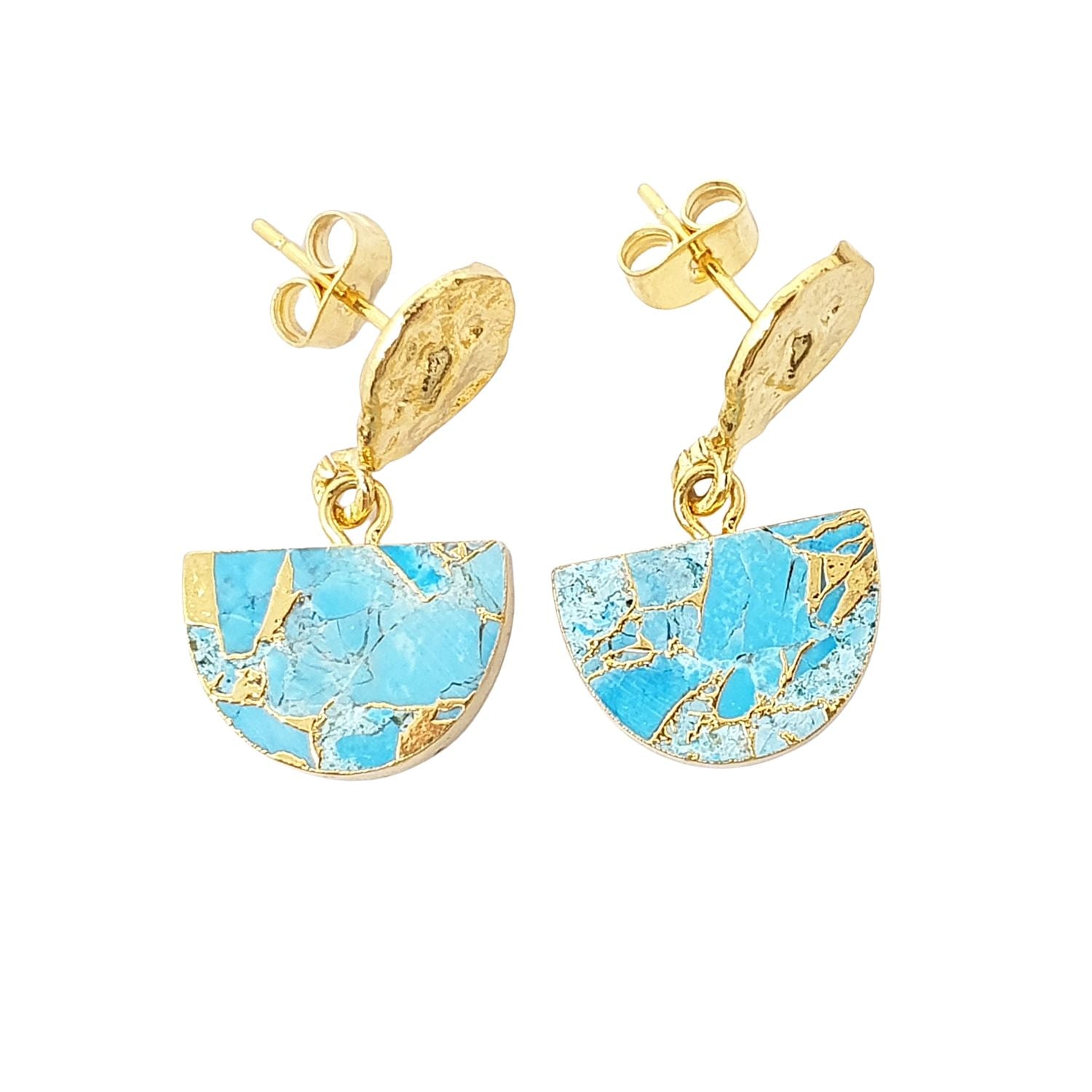 Blue Statement Blue Turquoise December Birthstone Earrings