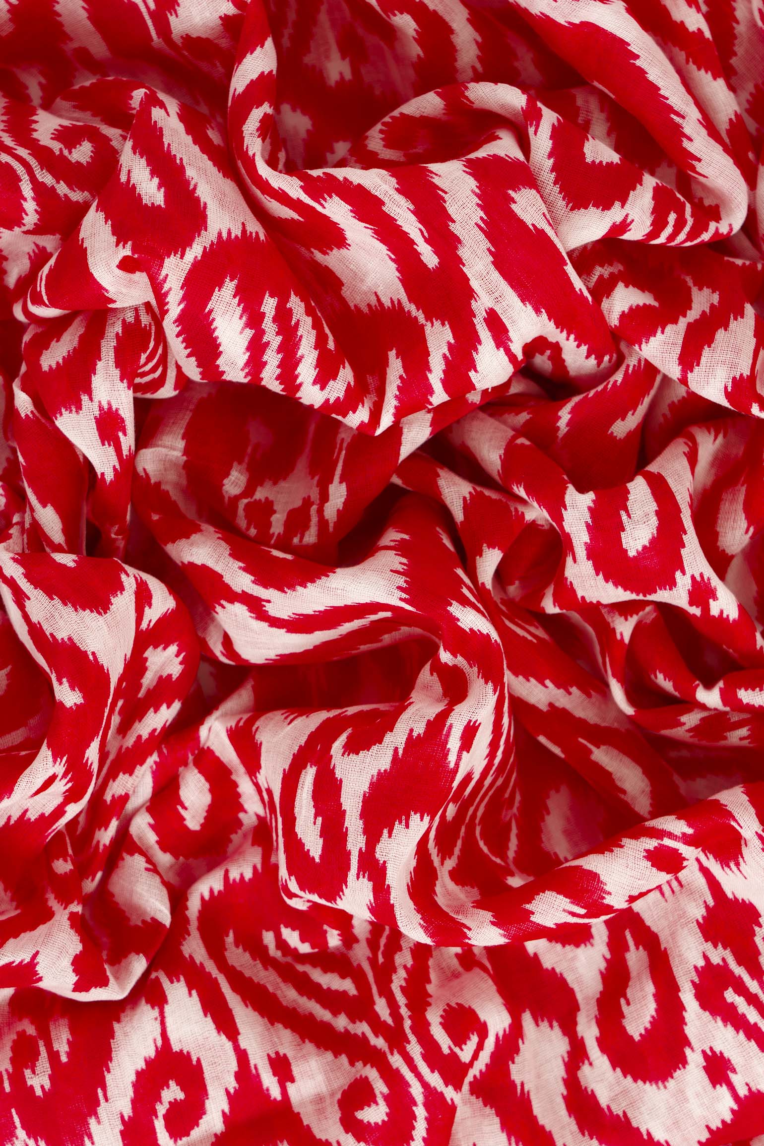 Red Damask Lightweight Cotton Scarf, Image 3 of 4