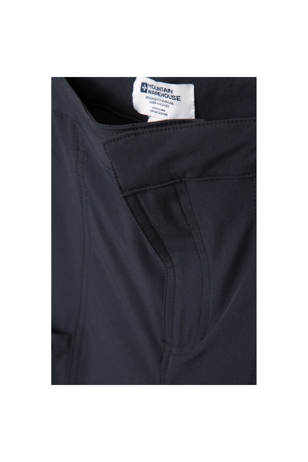 Black Short Kesugi Stretch Slim Hiking Trousers, Image 3 of 6