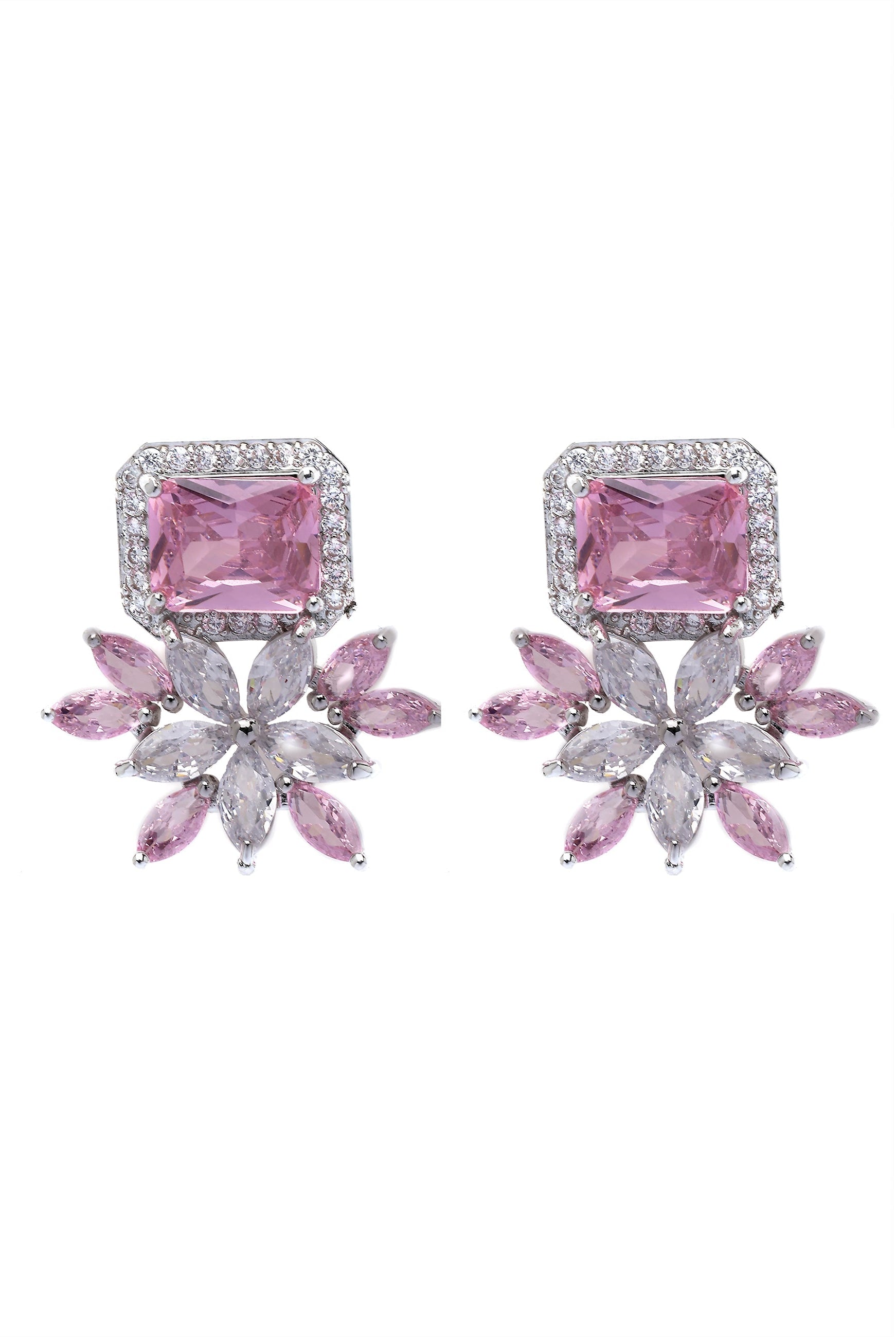 Pink Dainty Light Pink Floral Stud Earrings