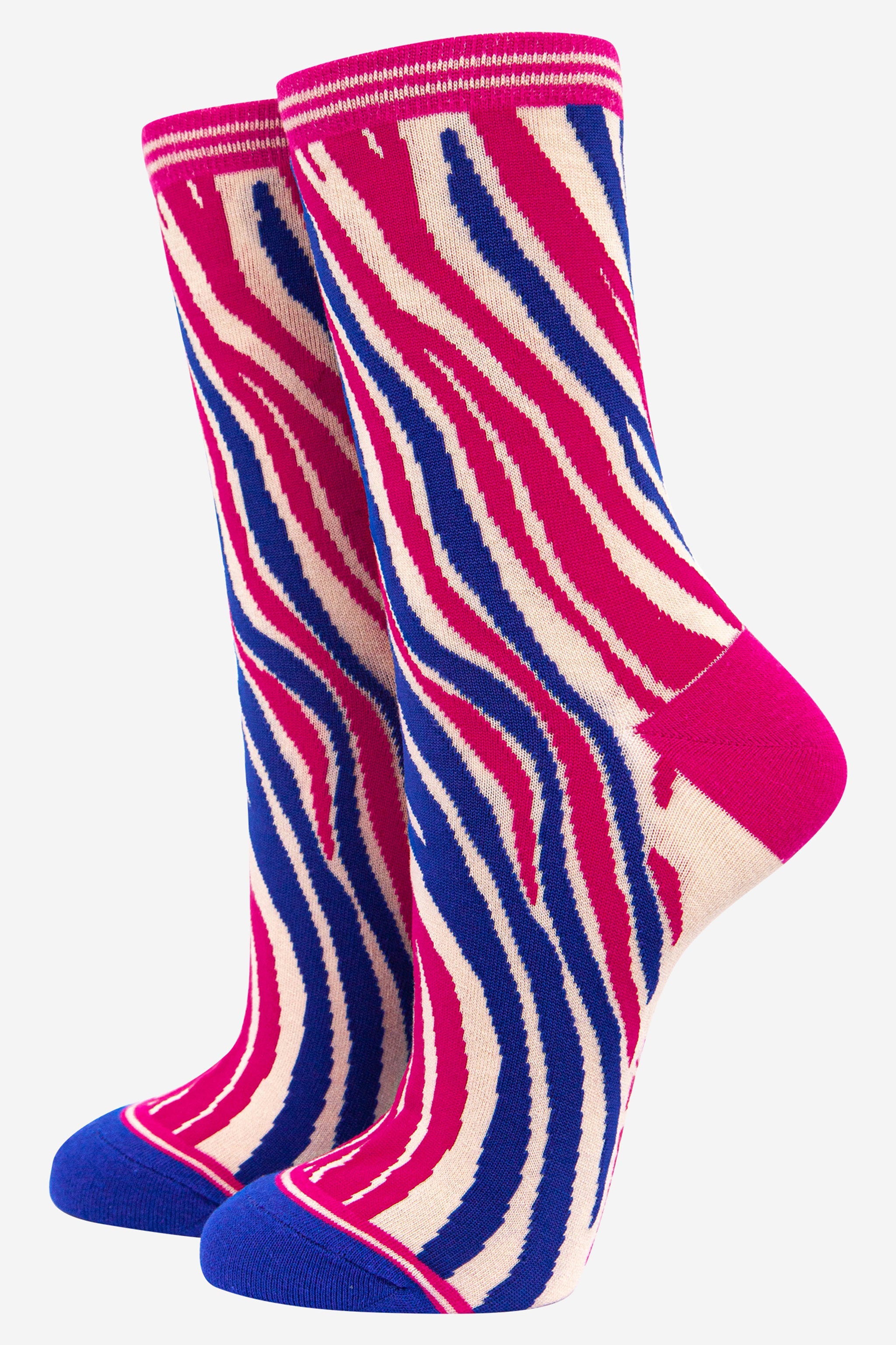 Multi Colourful Zebra Print Bamboo Socks Gift Set Box, Image 5 of 5