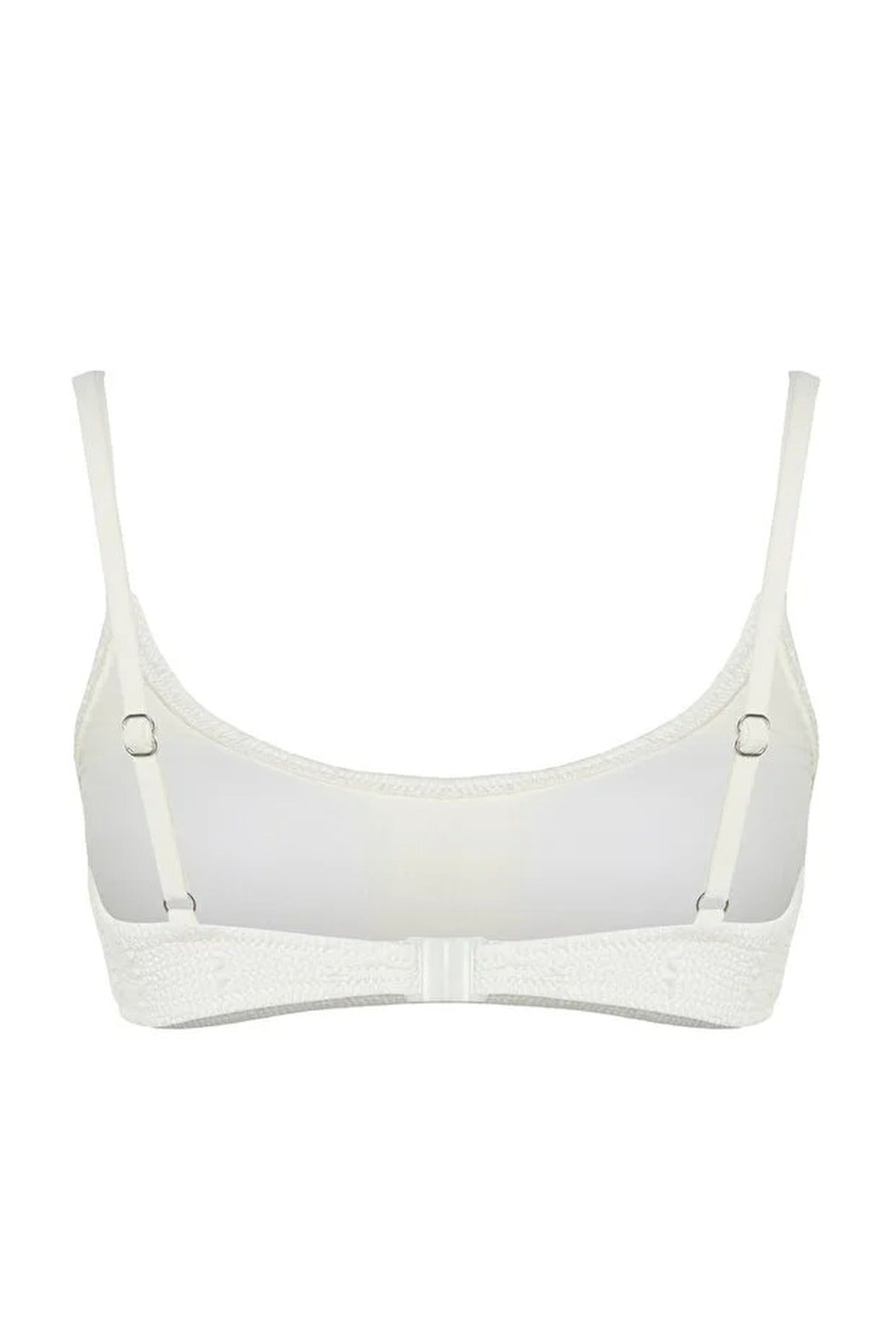 White Textured Padded Bralette Bikini Top, Image 3 of 4