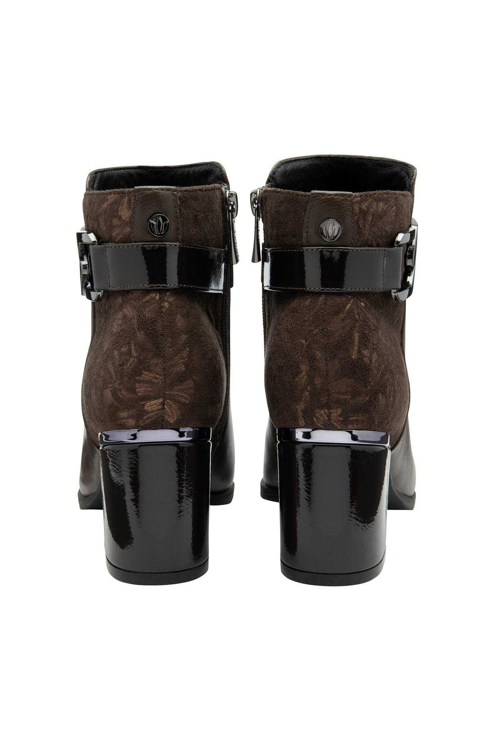 Brown Adelaide Leather Block Heel Ankle Boots, Image 2 of 3