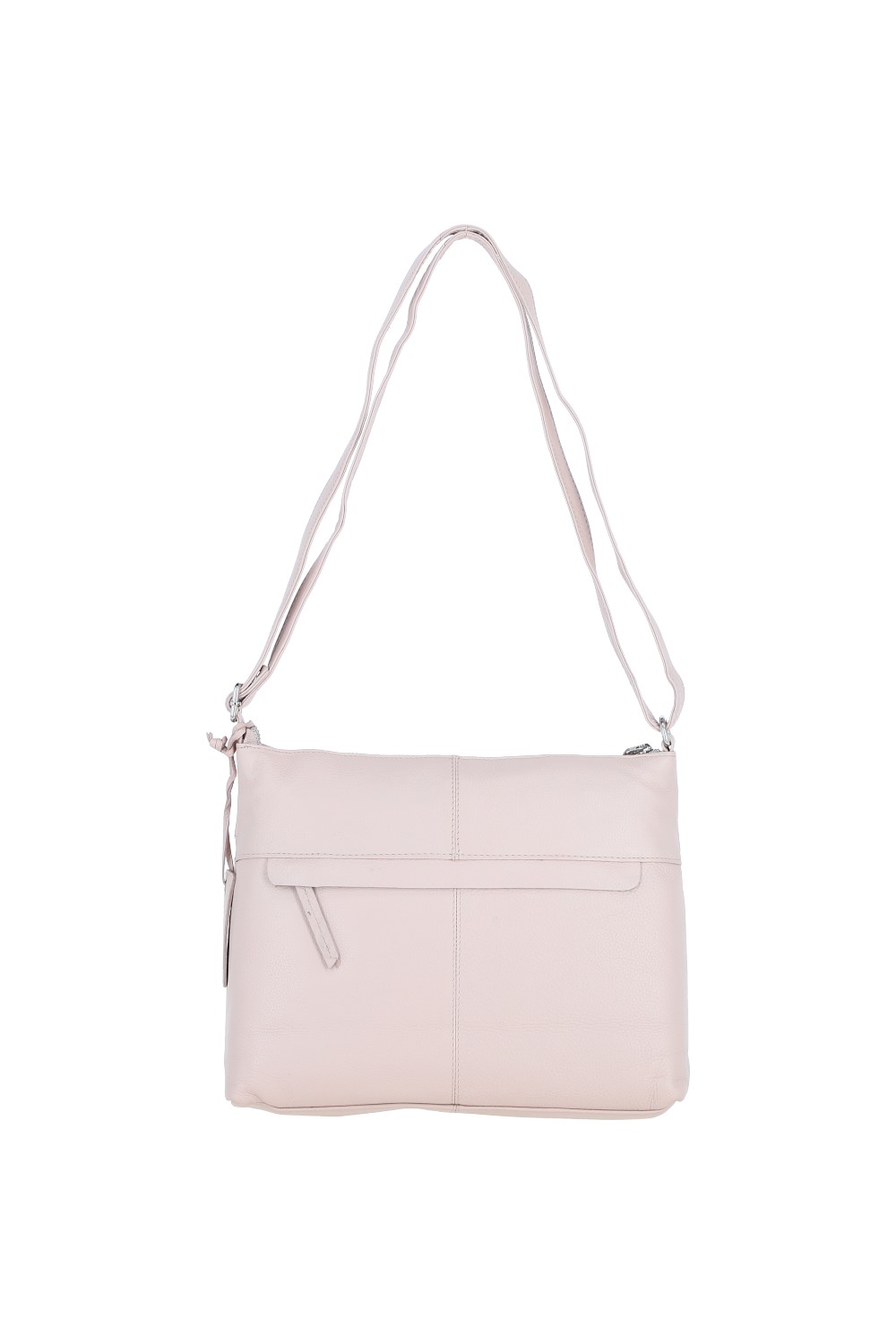 Light Pink 'Mourne' Sleek Real Leather Shoulder Bag, Image 4 of 5