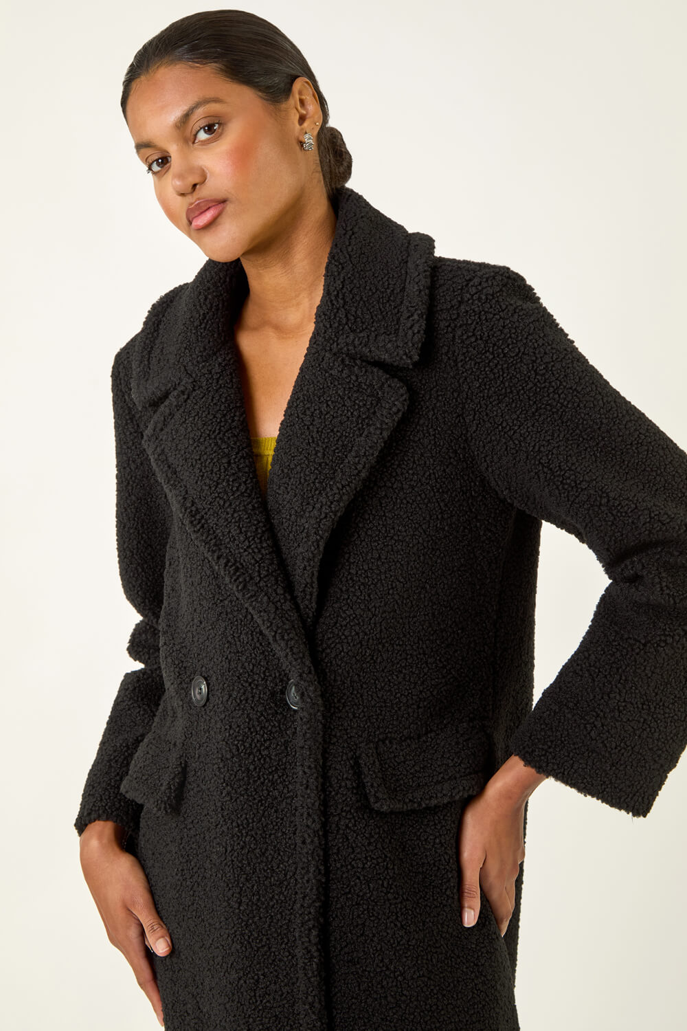 Black Borg Single Breasted Coat, Image 6 of 7