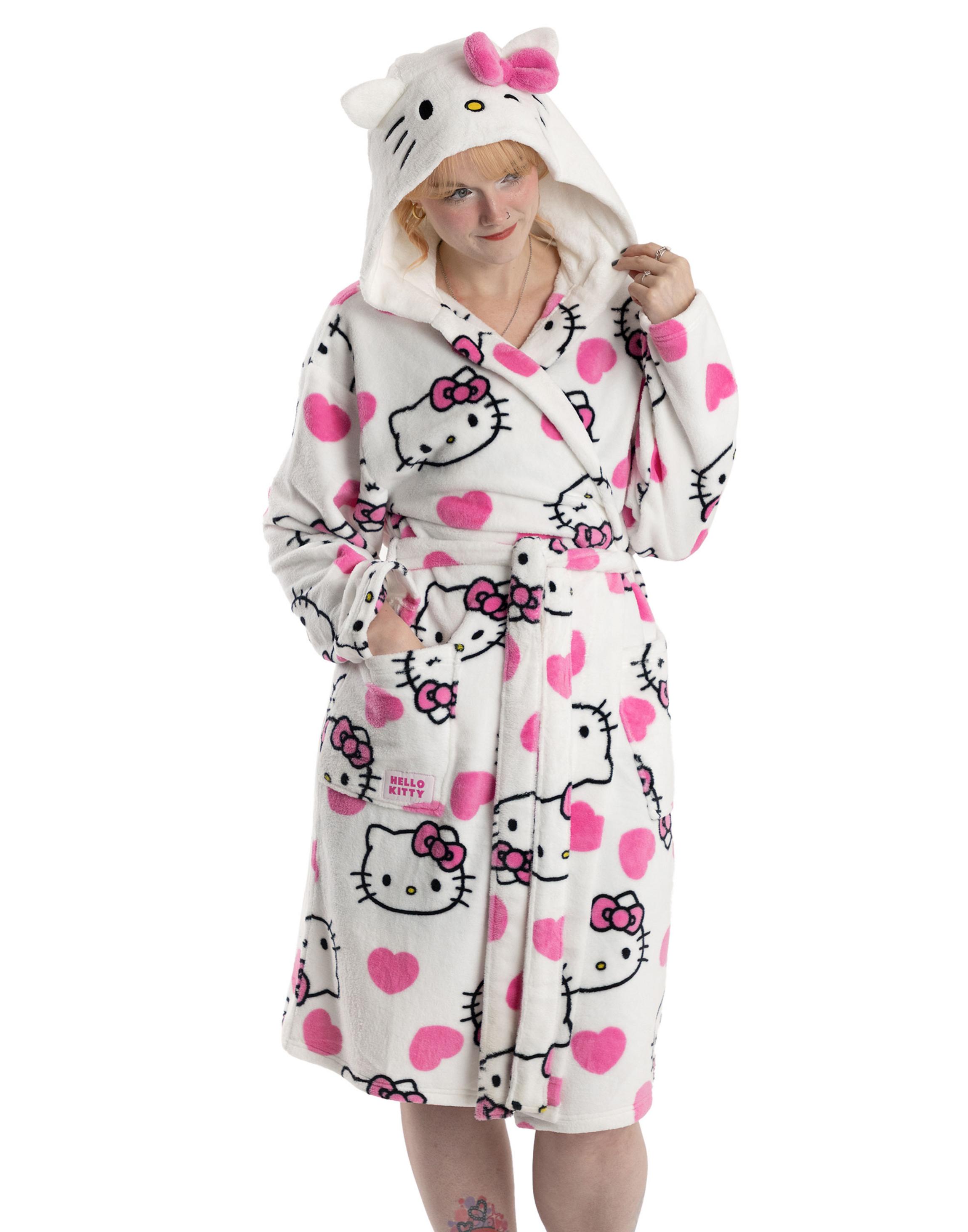 Multi Hello Kitty Character Hooded Bathrobe, Image 1 of 6