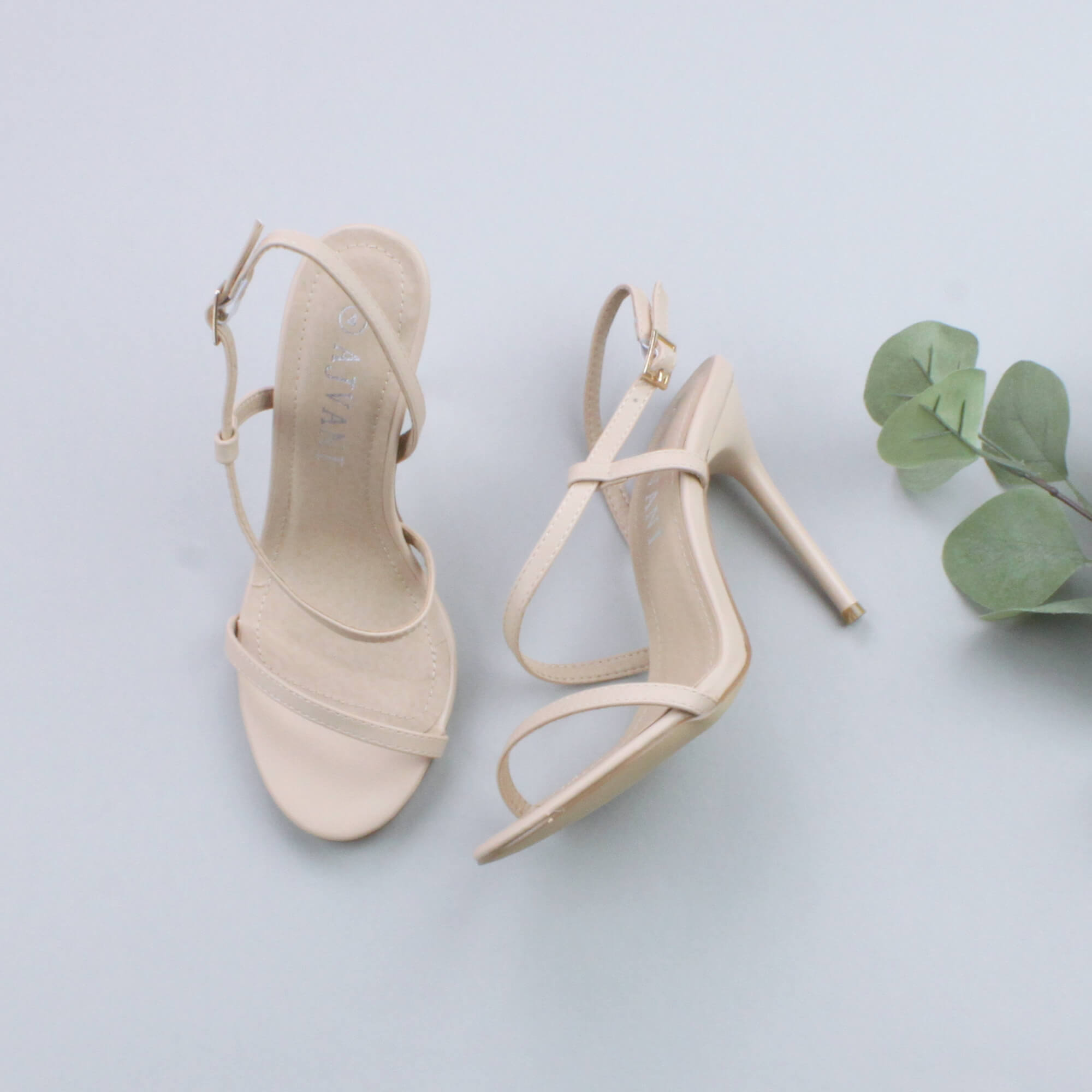 Natural AJVANI Natural Party Barely There Strappy High Heels, Image 4 of 6