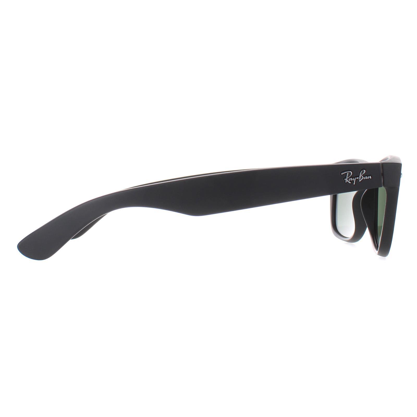 Black Rectangle Black Rubber Green New Wayfarer 2132 Sunglasses, Image 4 of 4