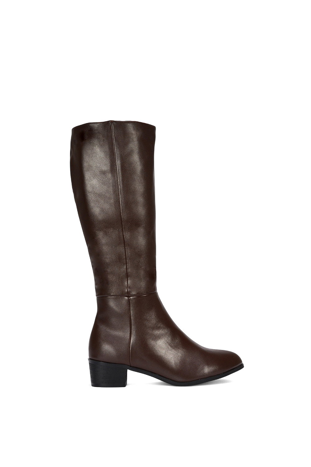 Black ‘Anne’ Knee High Boots With Low Block Heel
