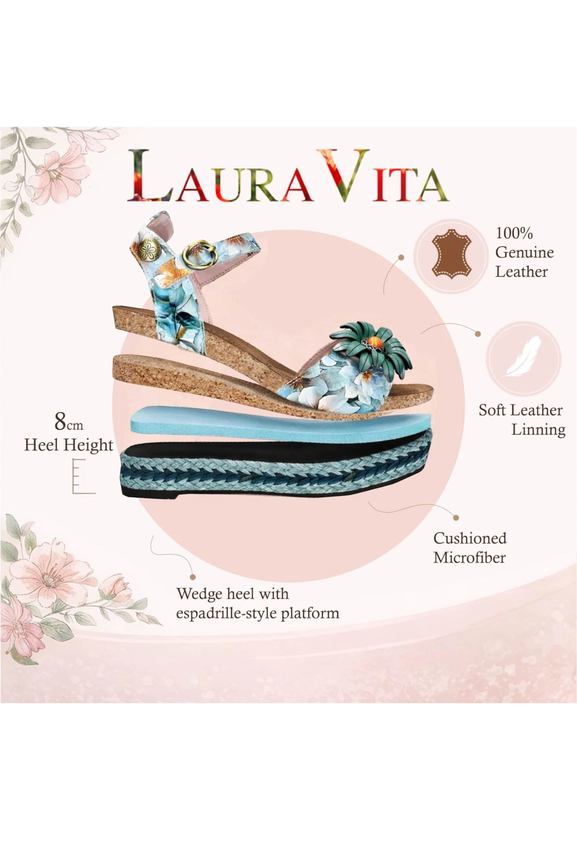 Blue Womens Durable Wedge Sandals-FACYO-75, Image 3 of 7