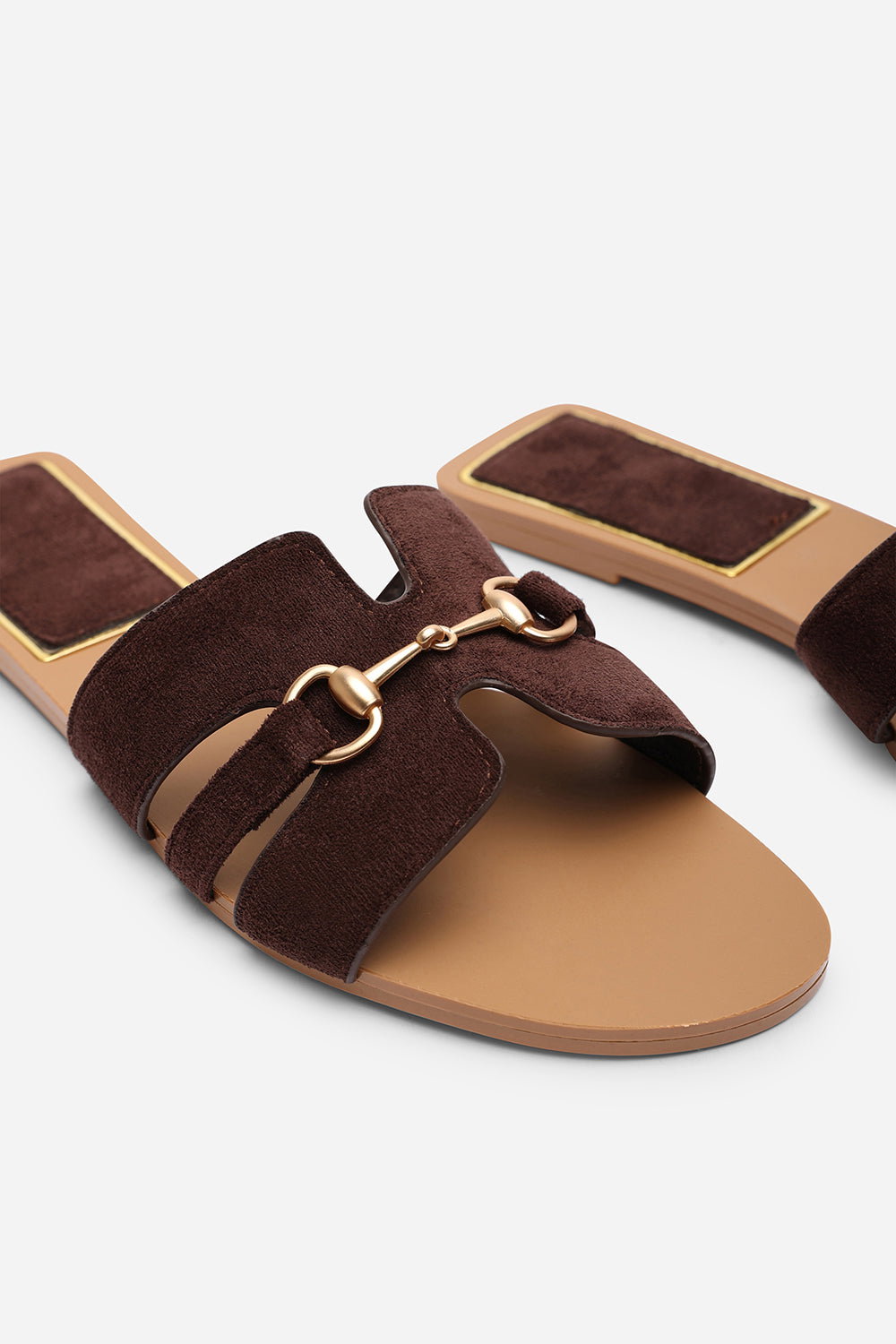 Dark Brown Dorina Embellished Slide On Sandals, Image 5 of 6
