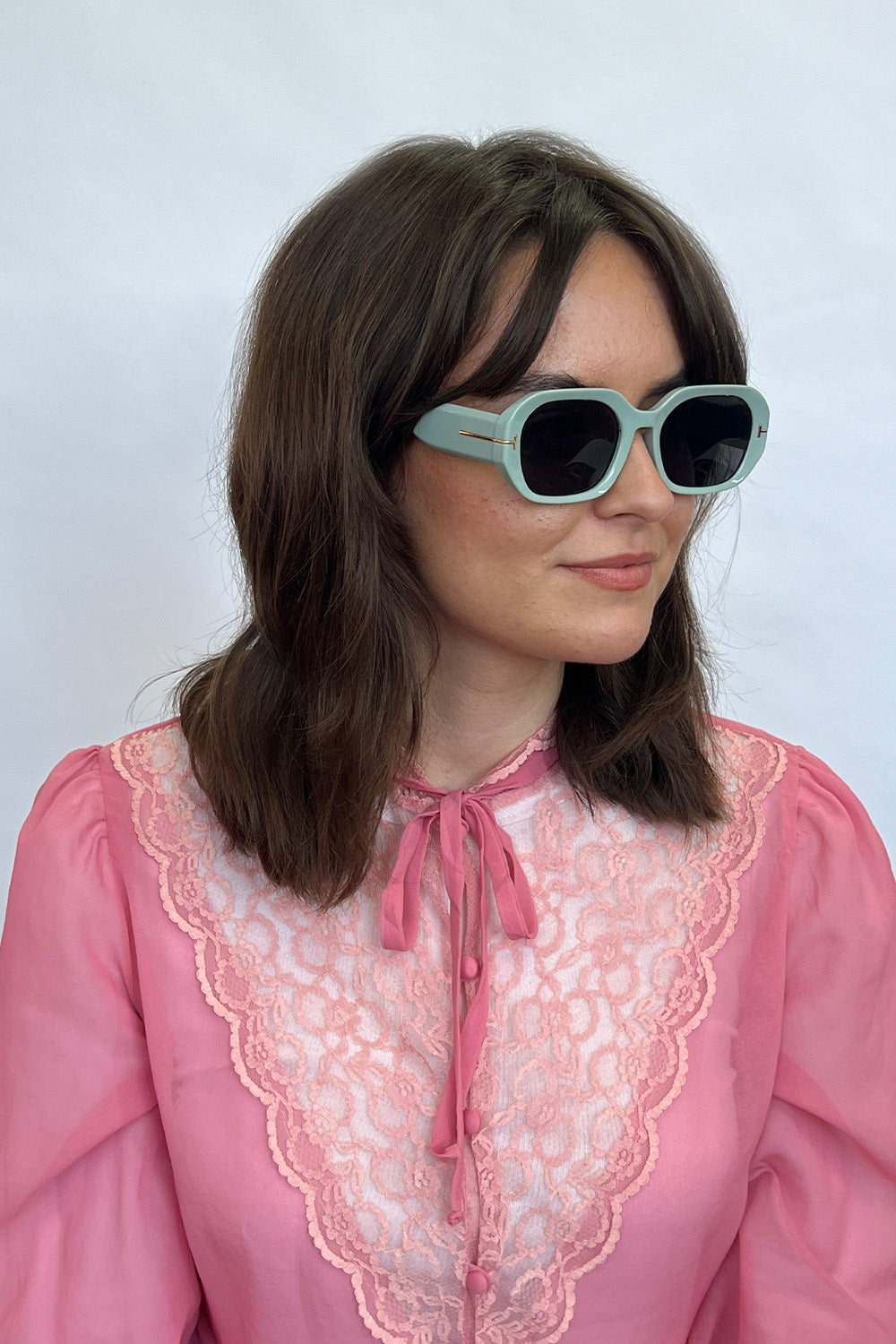 Mint Oval Sunglasses with Wide Arm, Image 5 of 6
