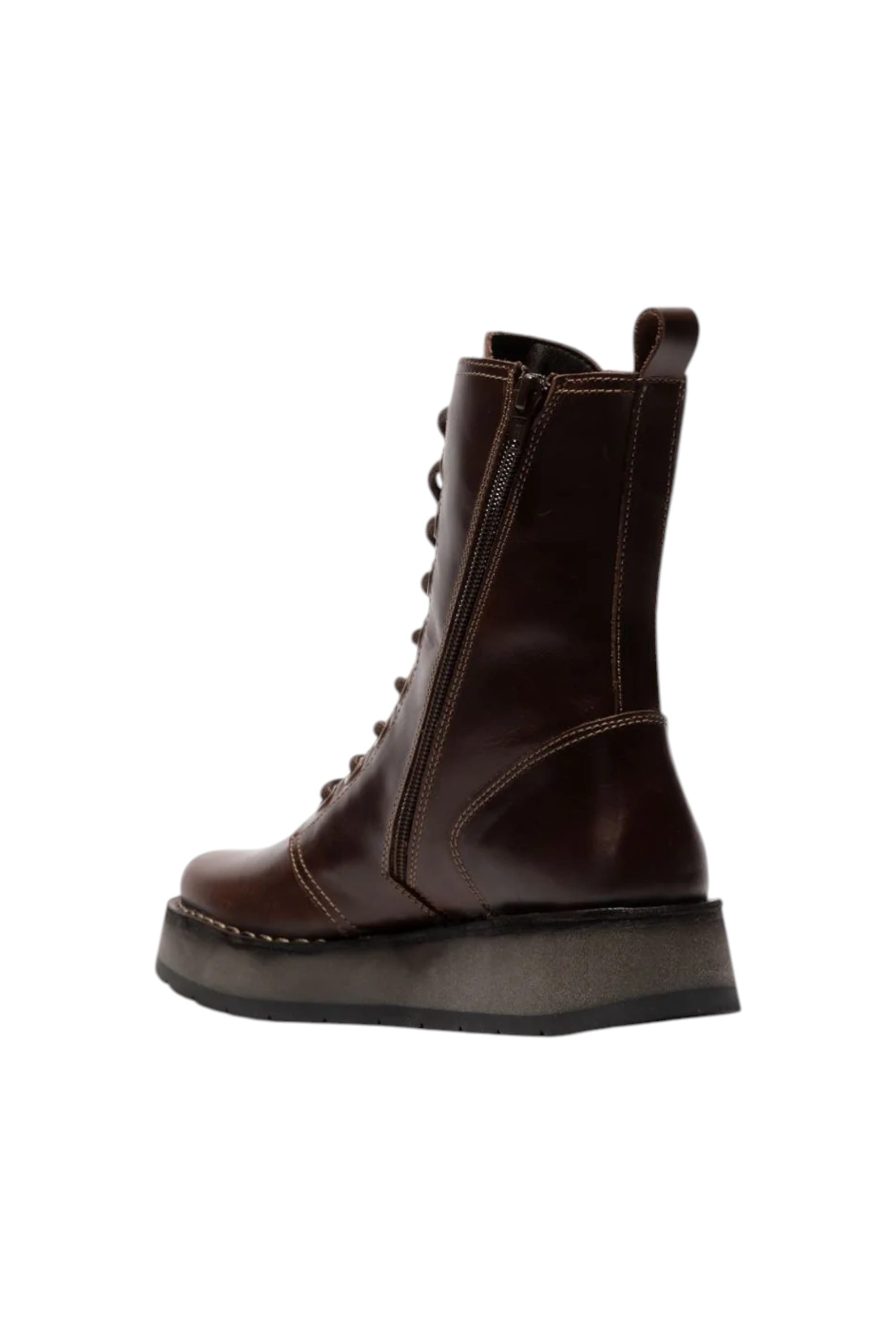 Brown Womens Leather Ankle Dress Boots-RAMI043, Image 4 of 5