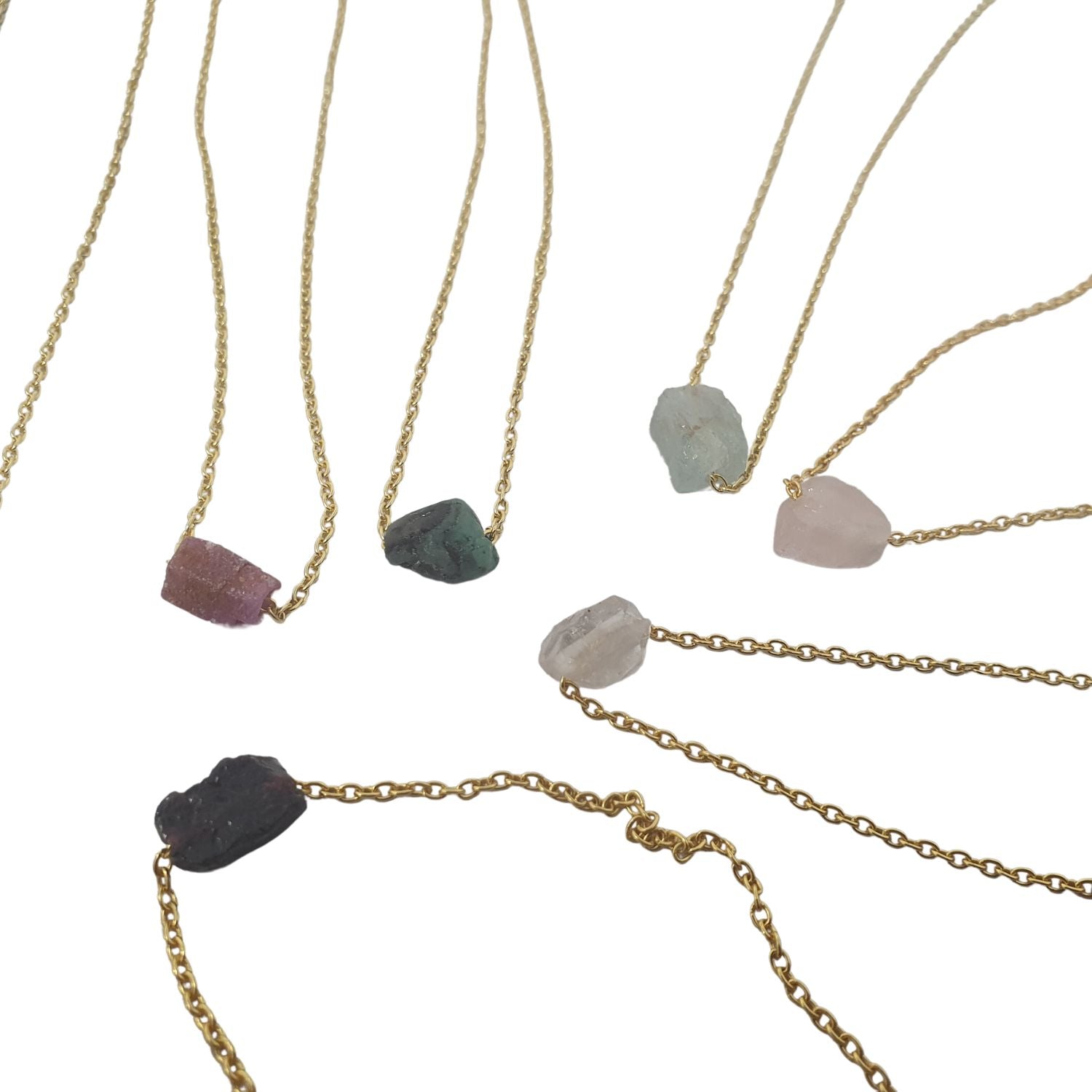 Gold 18ct Gold Vermeil Raw Birthstone Necklace, Image 1 of 1