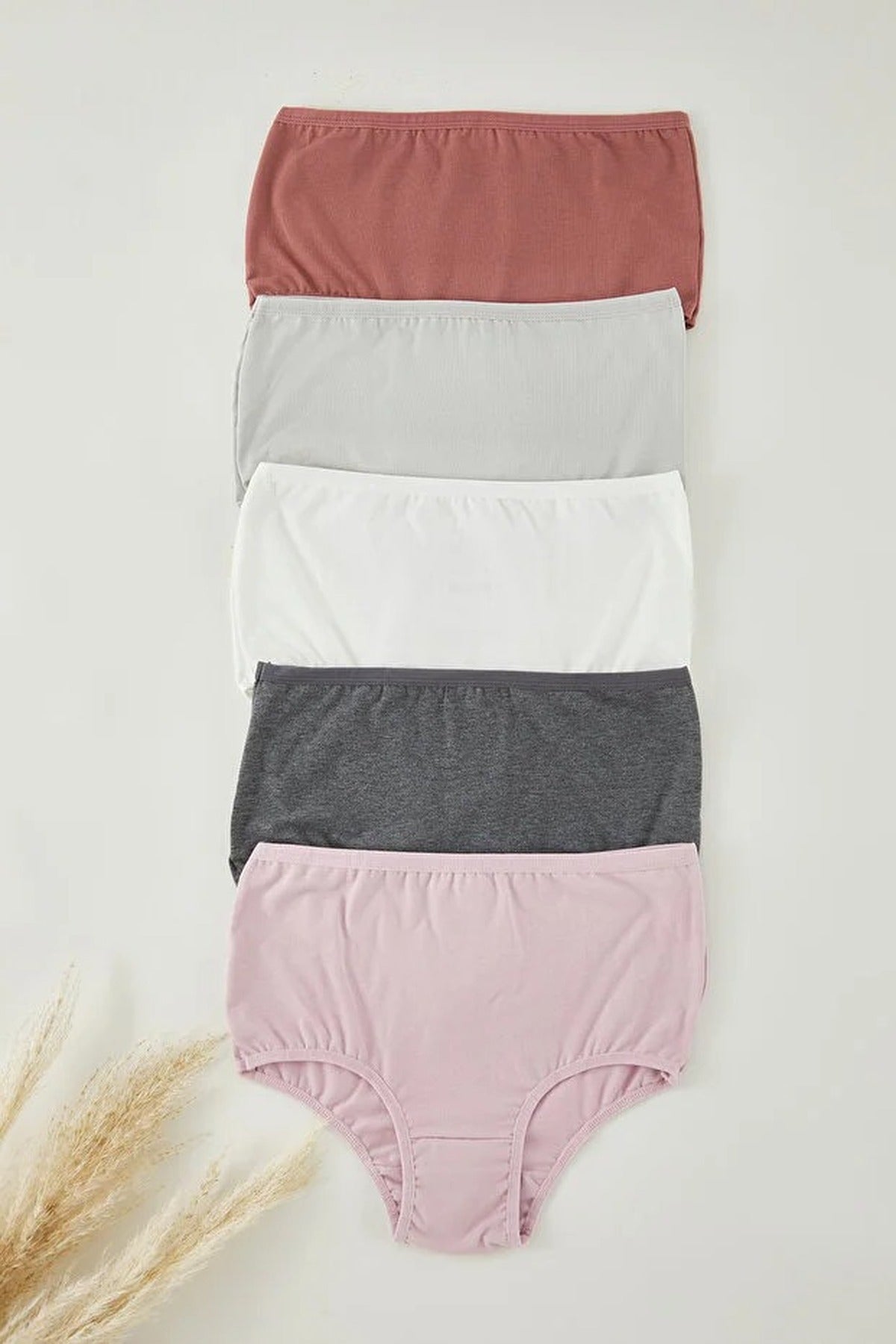 Multi WOVCOR Multi 5 Pack Plain High Waist Seamfree Briefs Set, Image 3 of 3