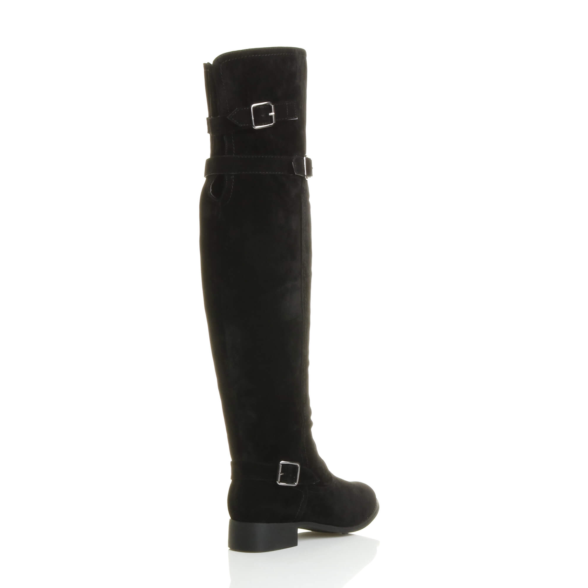 Black Low Heel Riding Over The Knee Boots, Image 4 of 8