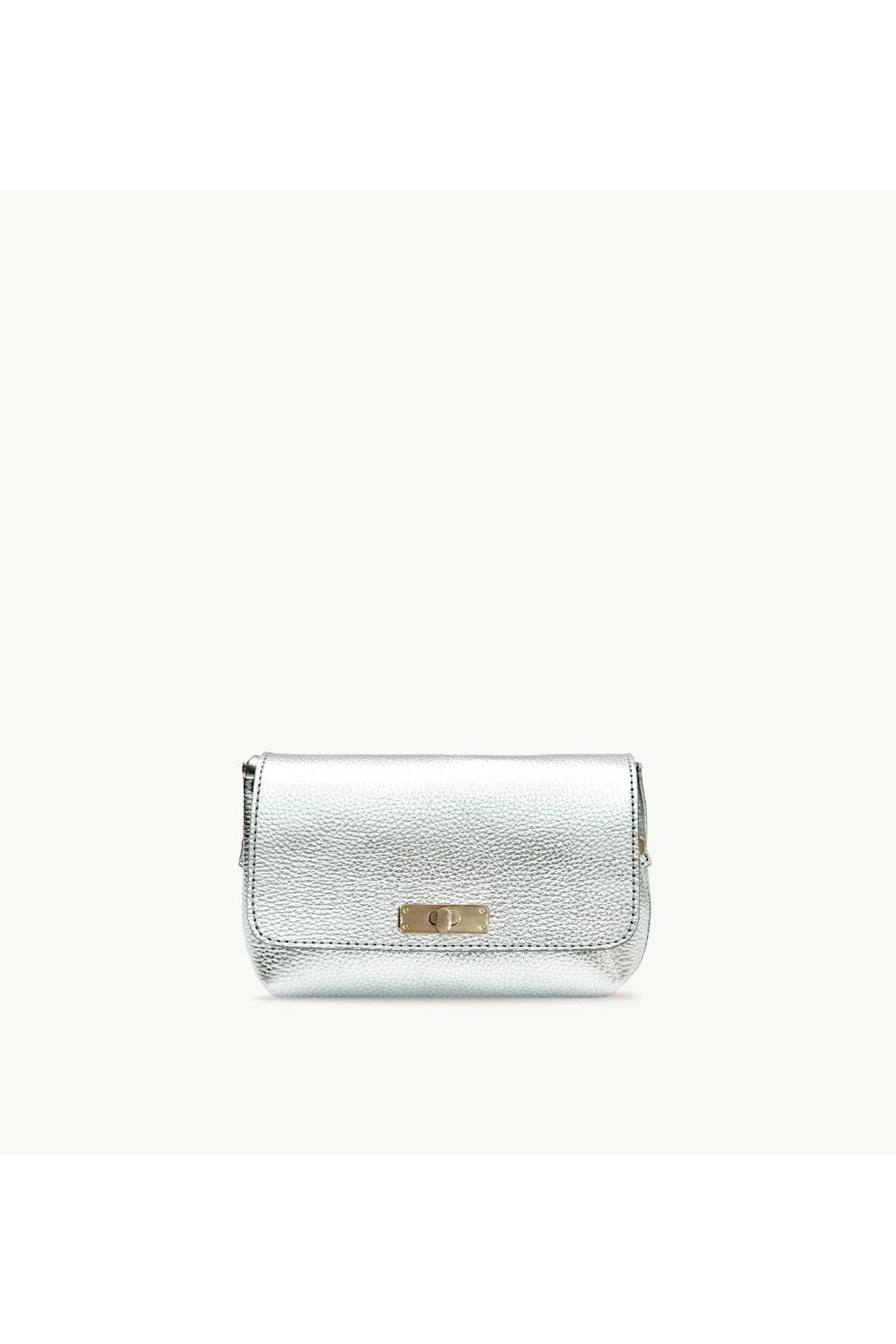 Silver The Maisie Mini Silver Leather Bag, Image 4 of 8
