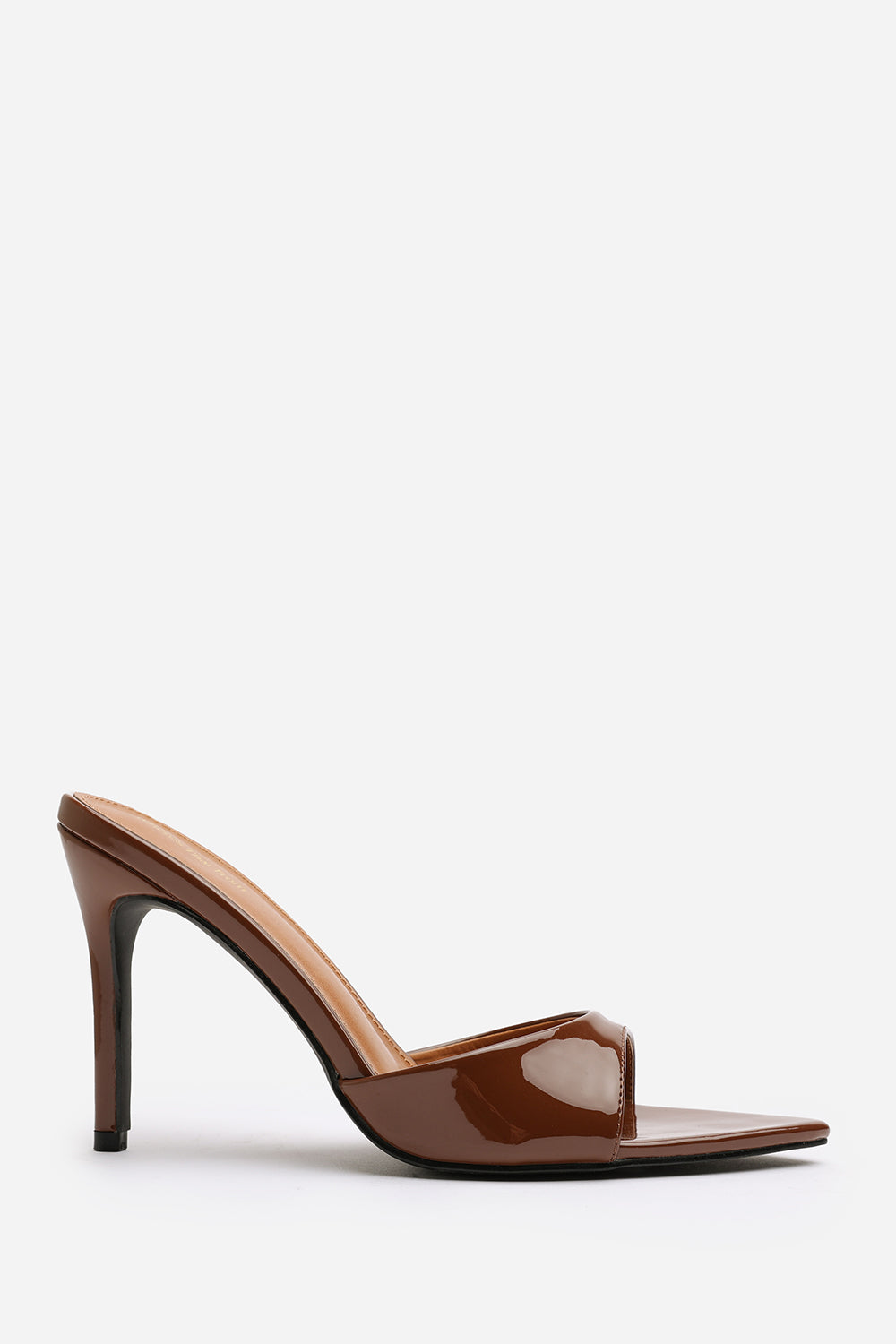 Brown 'Tasha' Open Toe Stiletto Mules, Image 2 of 6