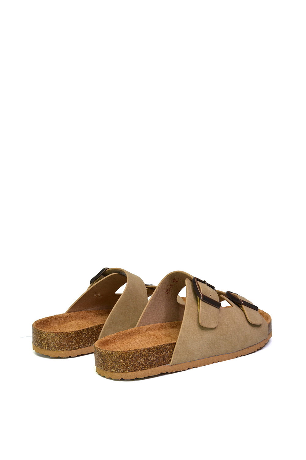 Taupe XY LONDON Taupe 'Star' Double Strap Buckle Up Summer Slip On Flat Sandals, Image 5 of 5