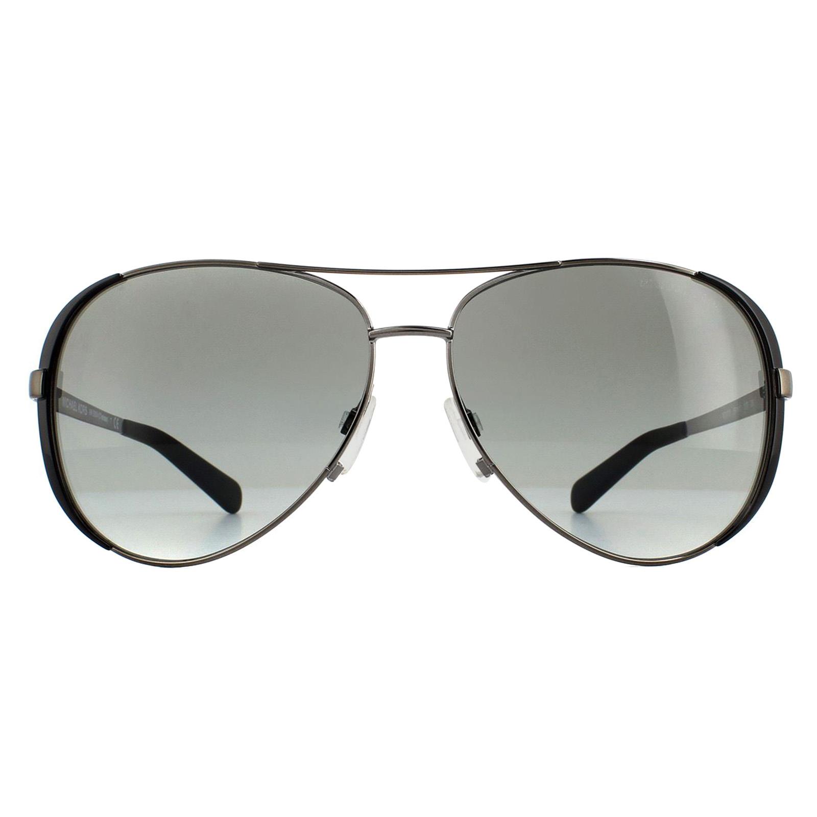 Black Aviator Gunmetal Black Grey Gradient Sunglasses, Image 1 of 4