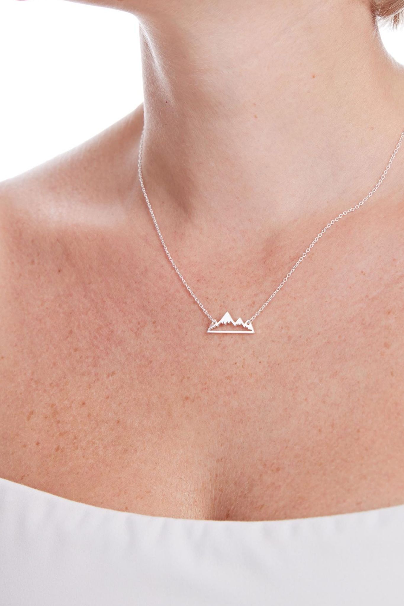 Silver Sterling Silver Snow Capped Mountain Necklace, Image 2 of 4