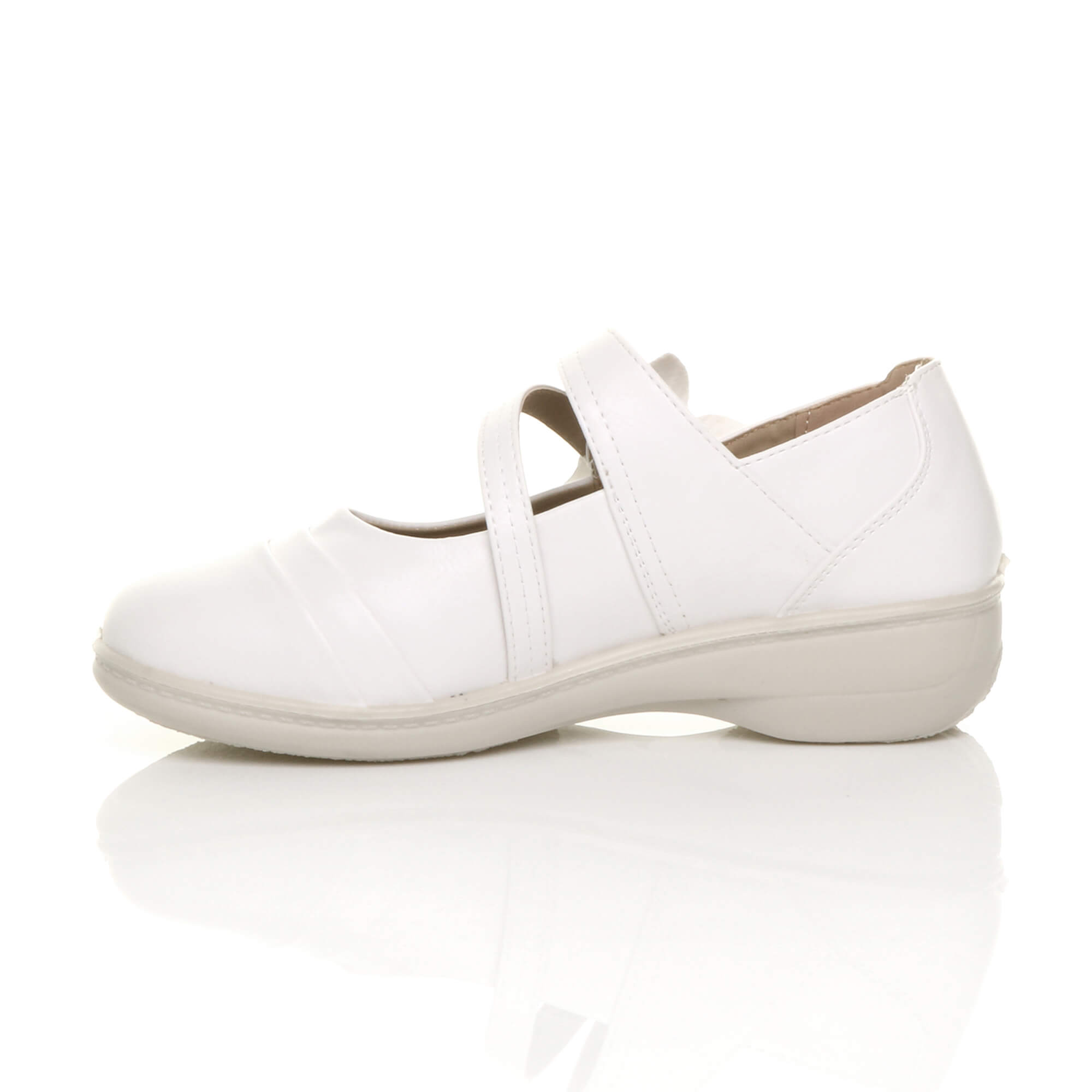 White Flat Comfort Mary Jane Shoes, Image 3 of 6