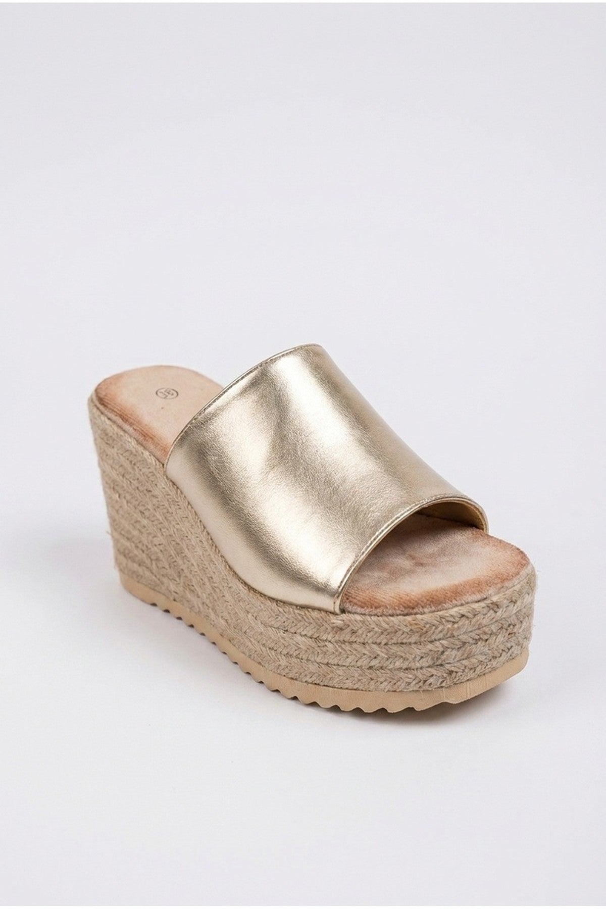 Gold iKrush Gold Rosa Womens Espadrille Wedge Sandals, Image 4 of 5