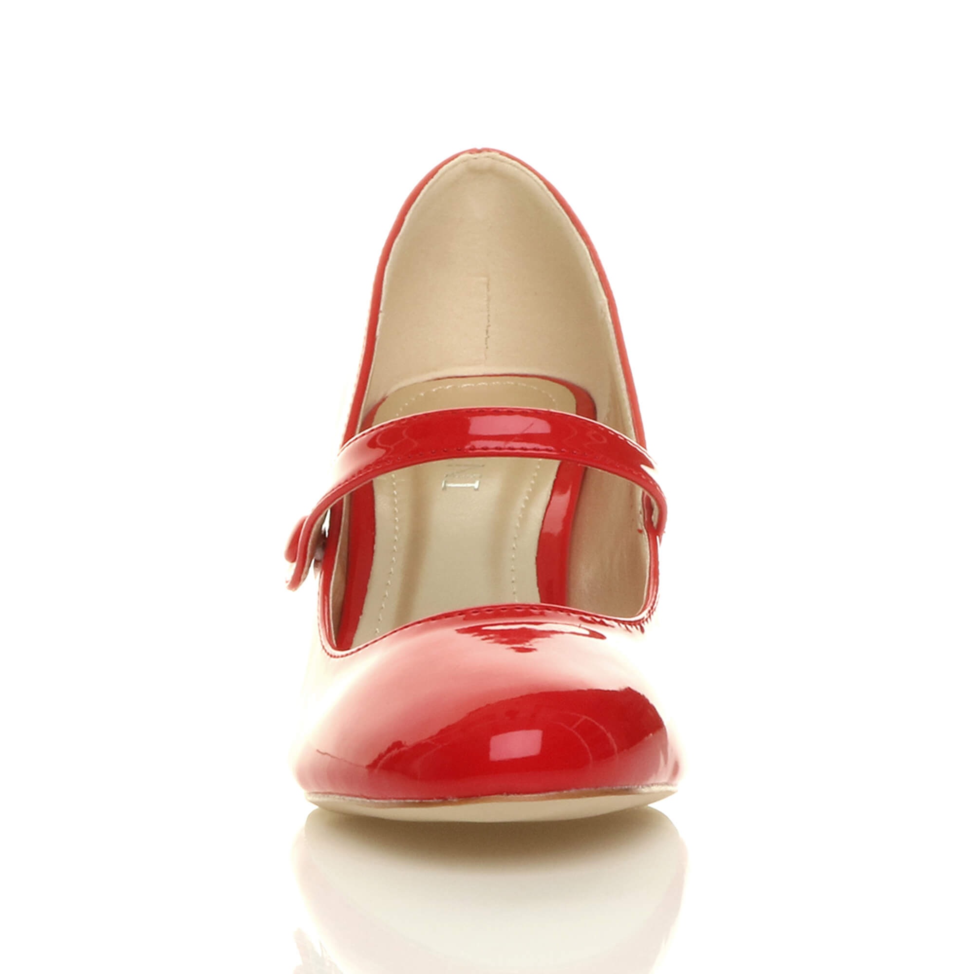 Red Mid Heel Mary Jane Court Shoes, Image 6 of 6