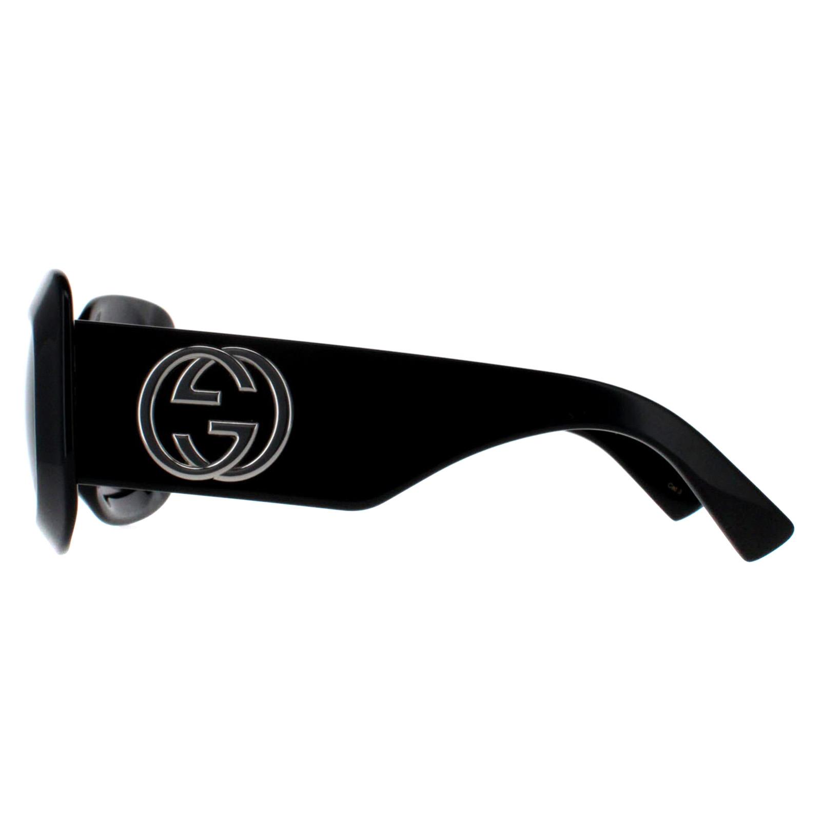 Black Gucci Black Square Black with Silver Grey GG1695S, Image 3 of 6