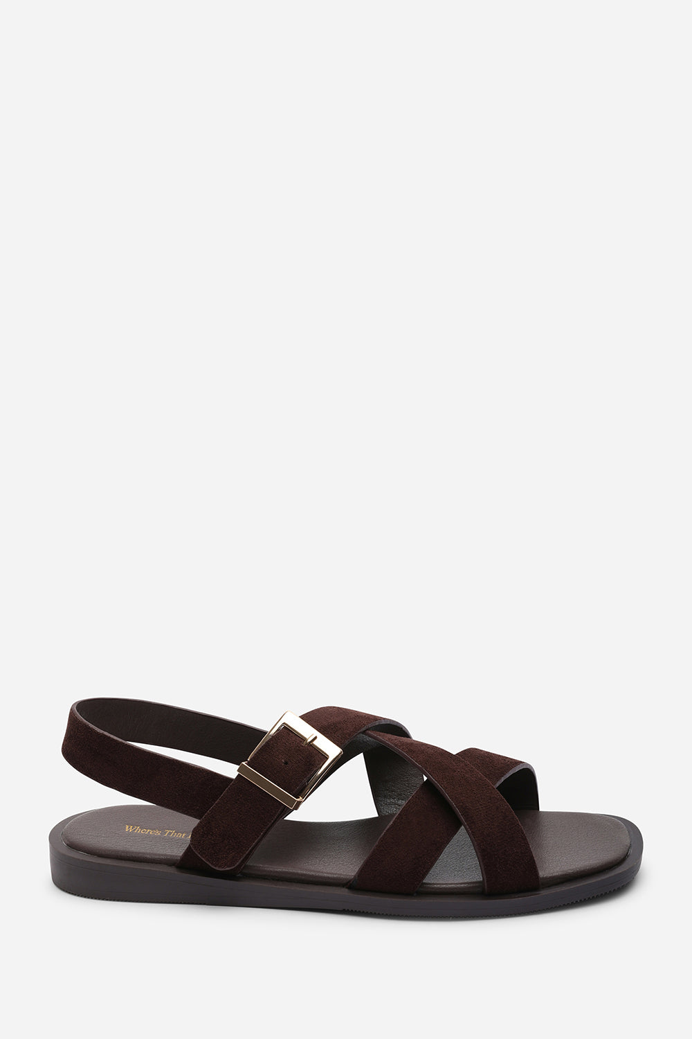Dark Brown Where's That From Dark Brown Capri Cross Over Open Toe Sandal, Image 2 of 6