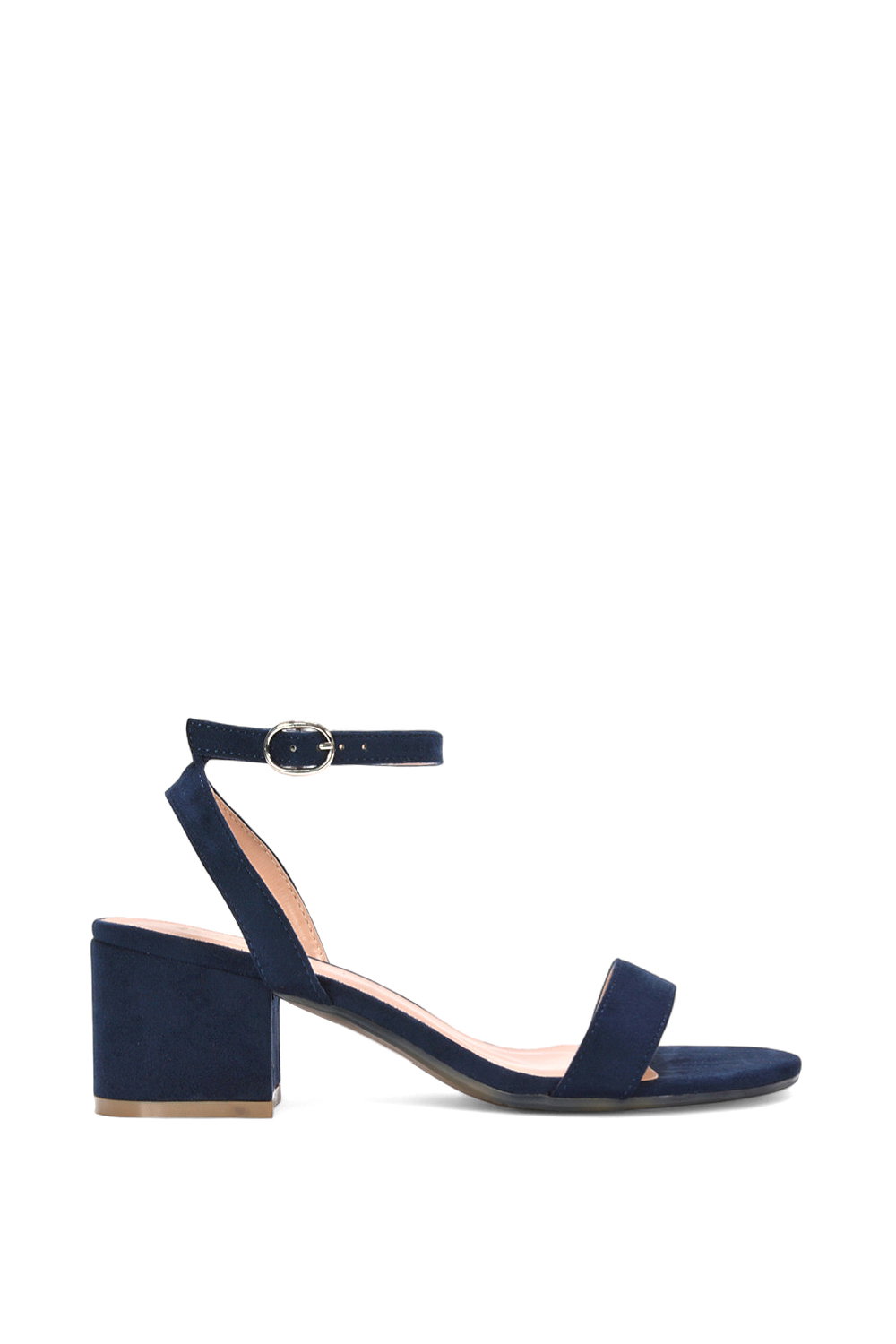 Black 'Gemma' Low Block Heel Open Toe Strappy Sandal Shoes