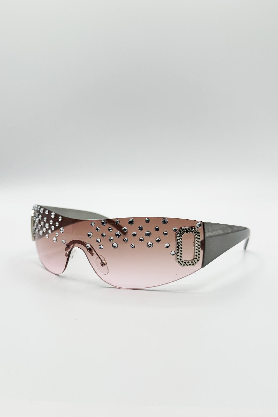Pink Racer Diamante Sunglasses, Image 3 of 5