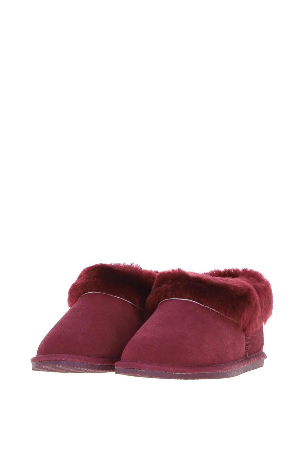Burgundy Fenland England Burgundy Real Sheepskin Booties, Image 1 of 5