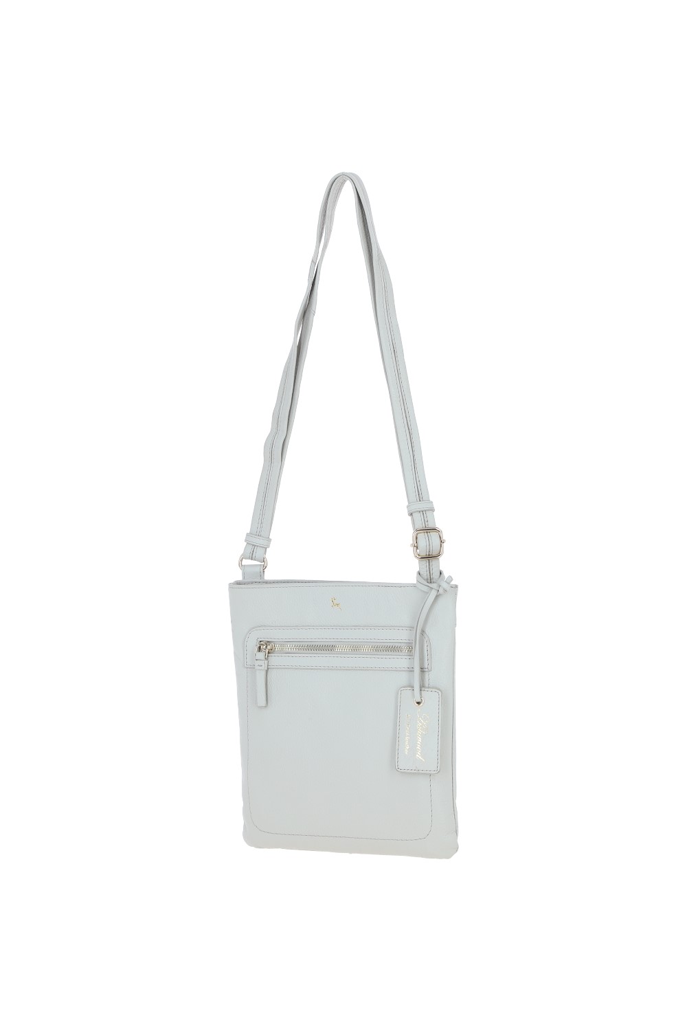 Light Grey Ashwood Leather Light Grey 'Cienna' Real Leather Crossbody Bag, Image 2 of 5