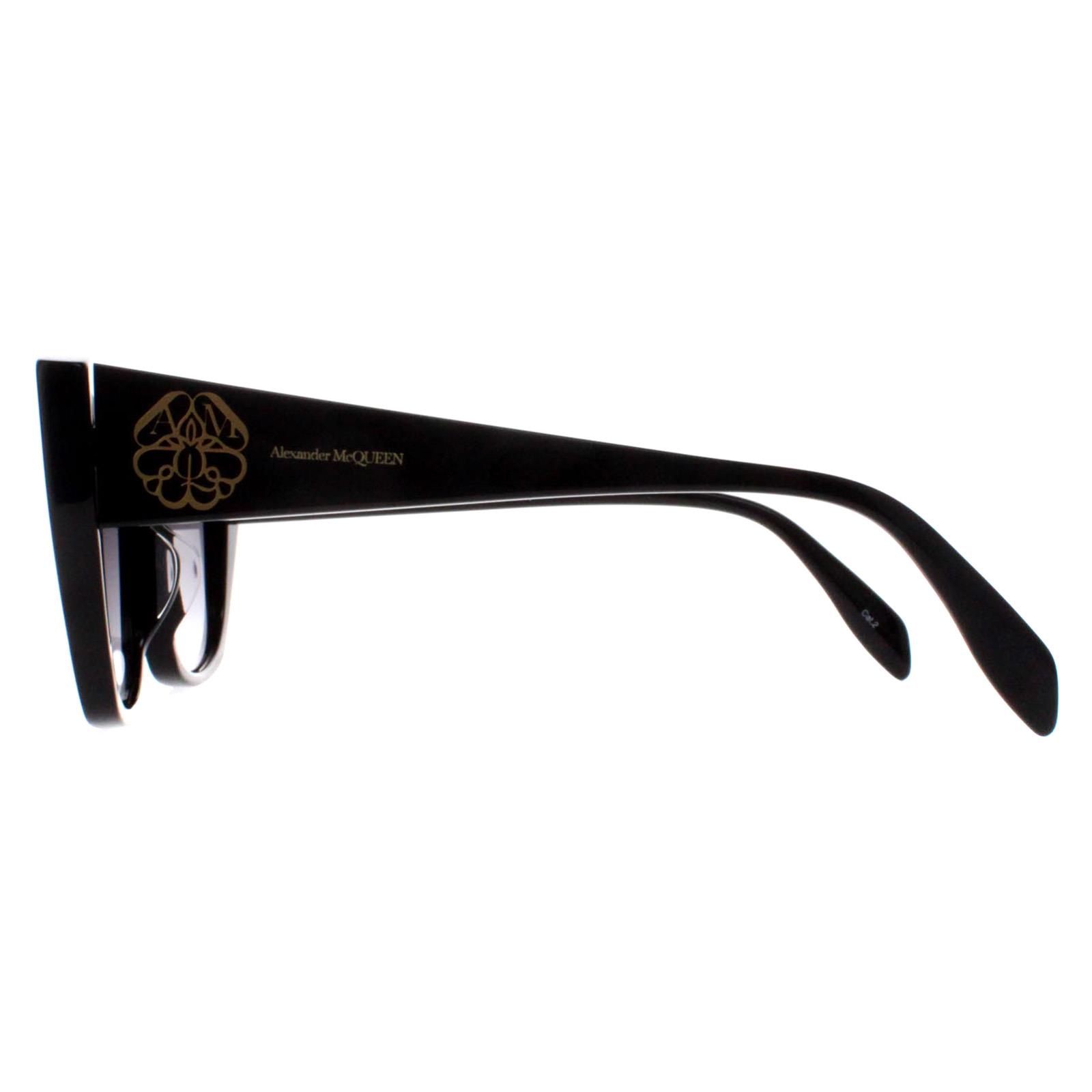 Black Alexander McQueen Black Cat Eye Black Grey Gradient AM0284S, Image 3 of 4