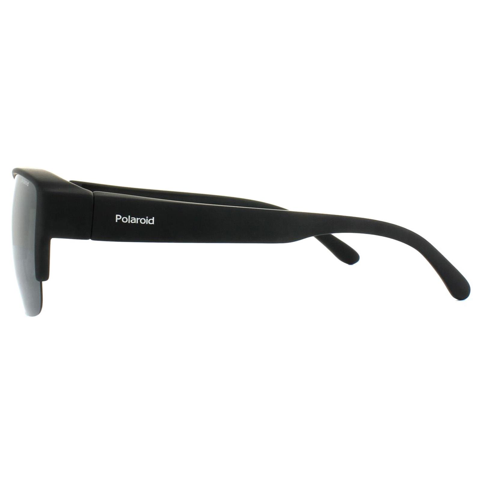 Suncovers Semi Rimless Matt Black Grey Polarized Sunglasses, Image 3 of 4