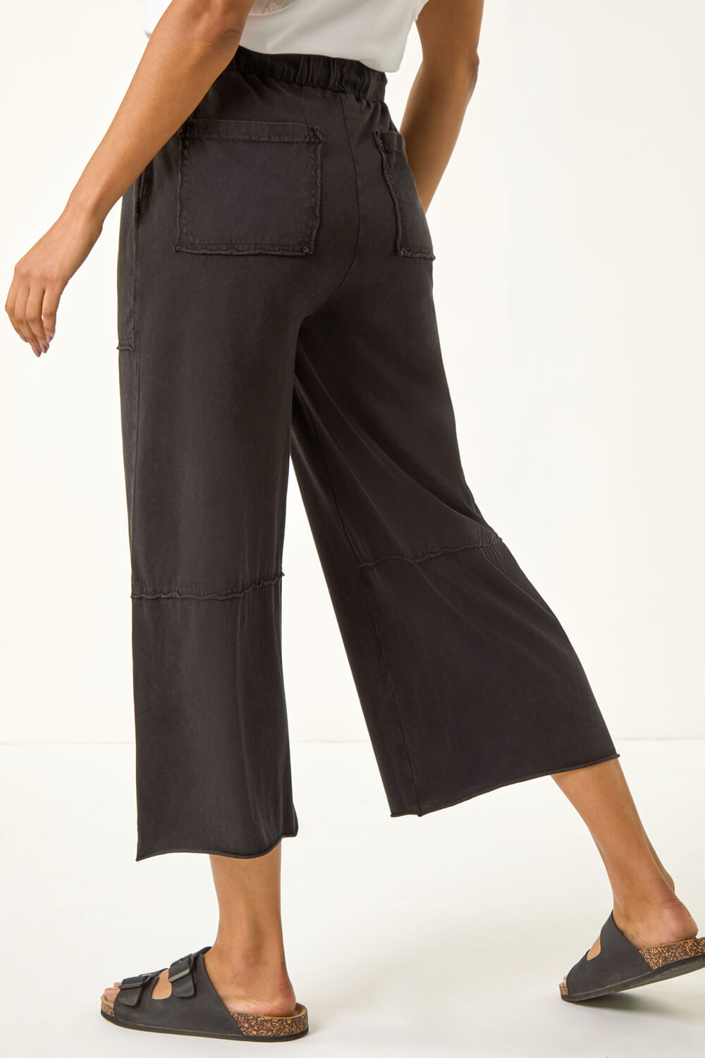 Black Jersey Cargo Culotte, Image 4 of 5