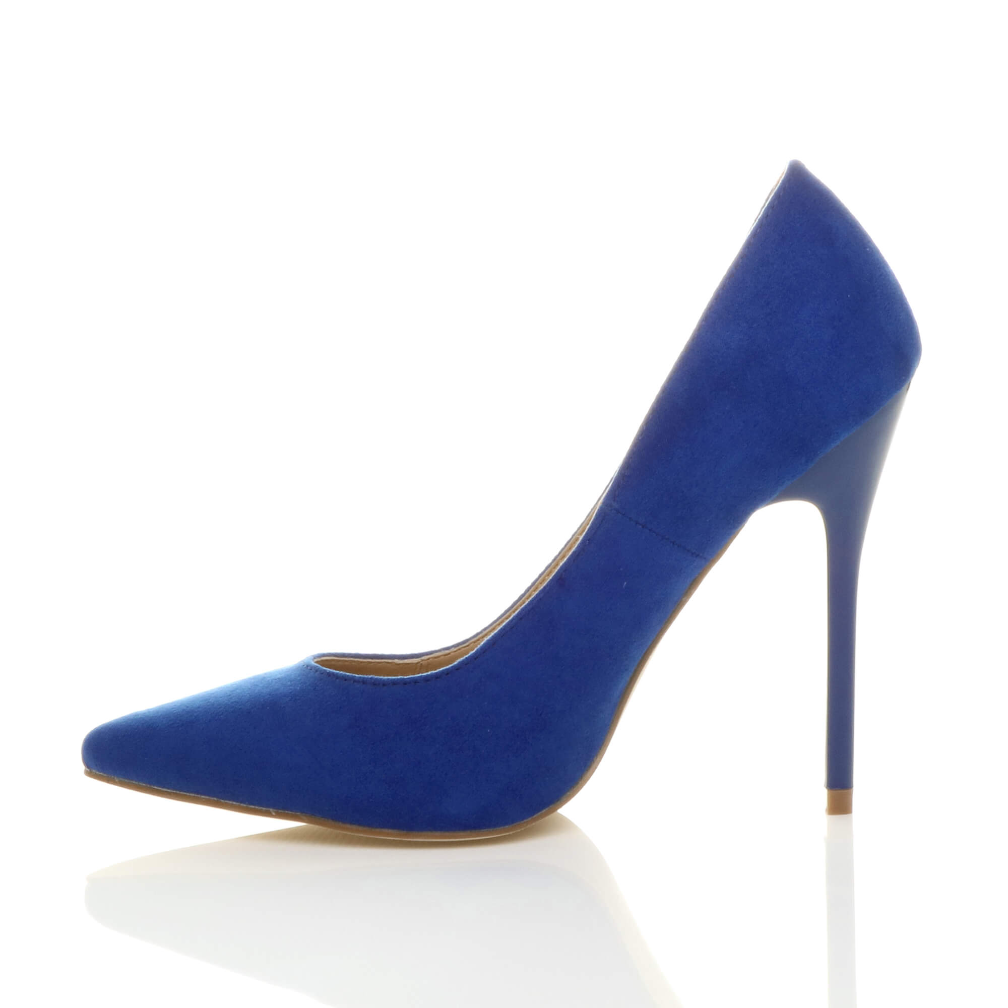 Royal Blue AJVANI Royal Blue High Stiletto Heel Pointed Toe Court Shoes, Image 3 of 6
