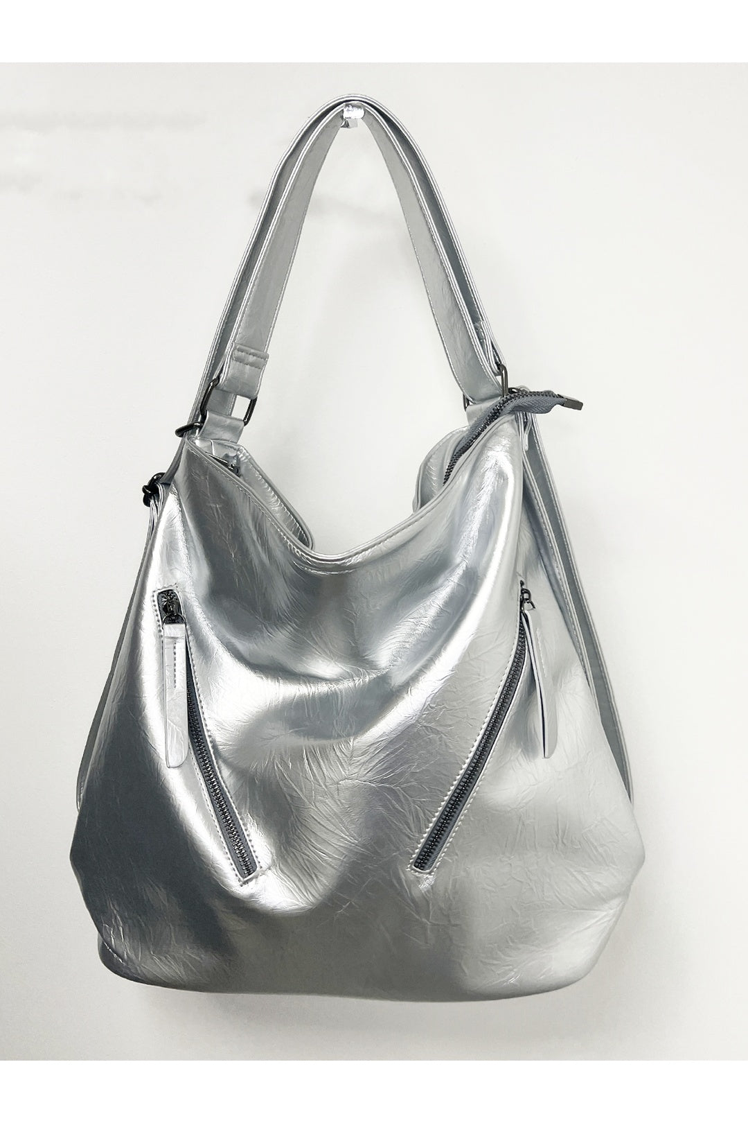 Silver Hobo Shoulder Bag & Backpack - 2 in 1, Image 3 of 5