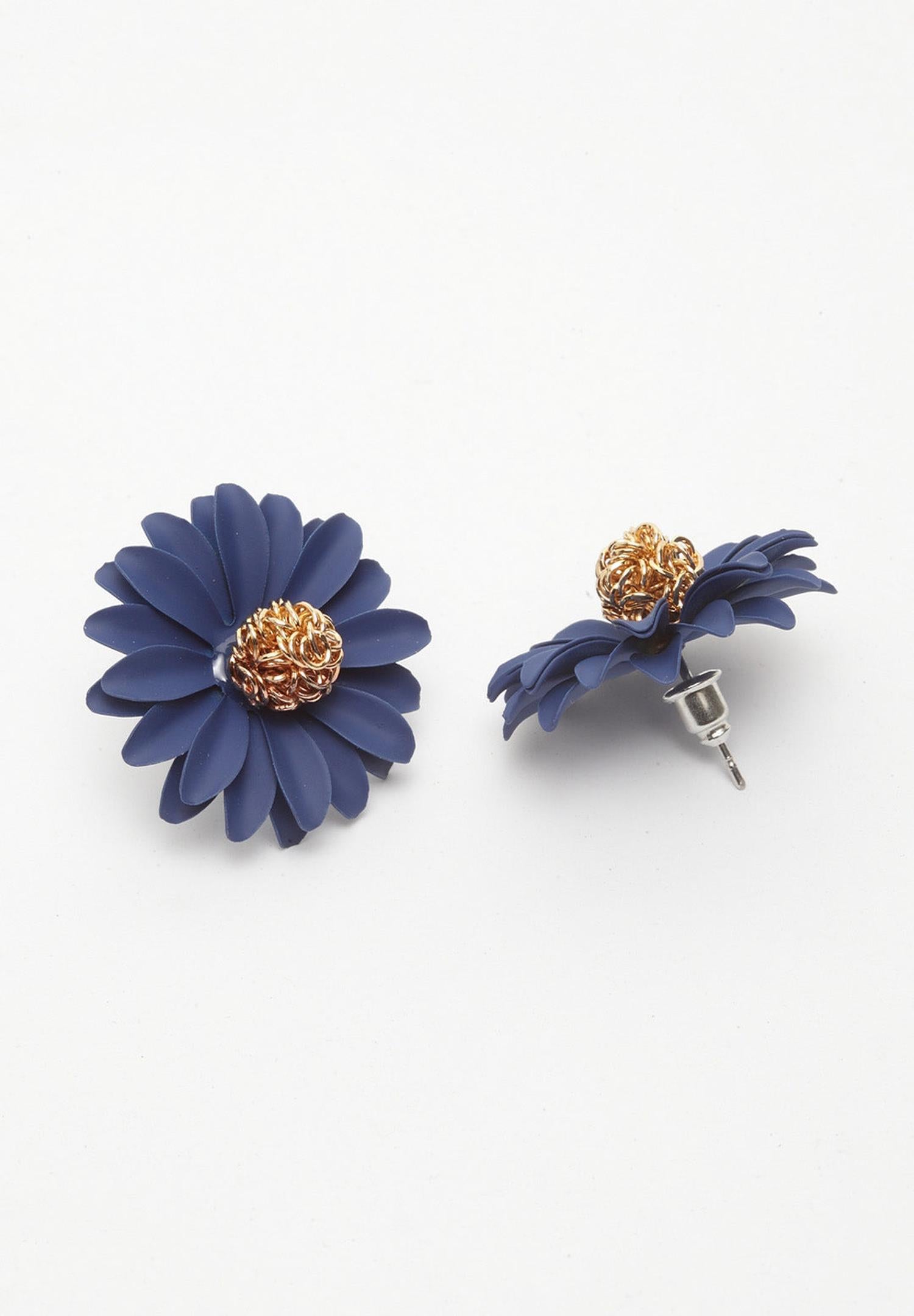 Blue Fuchsia Floral Studs, Image 3 of 5