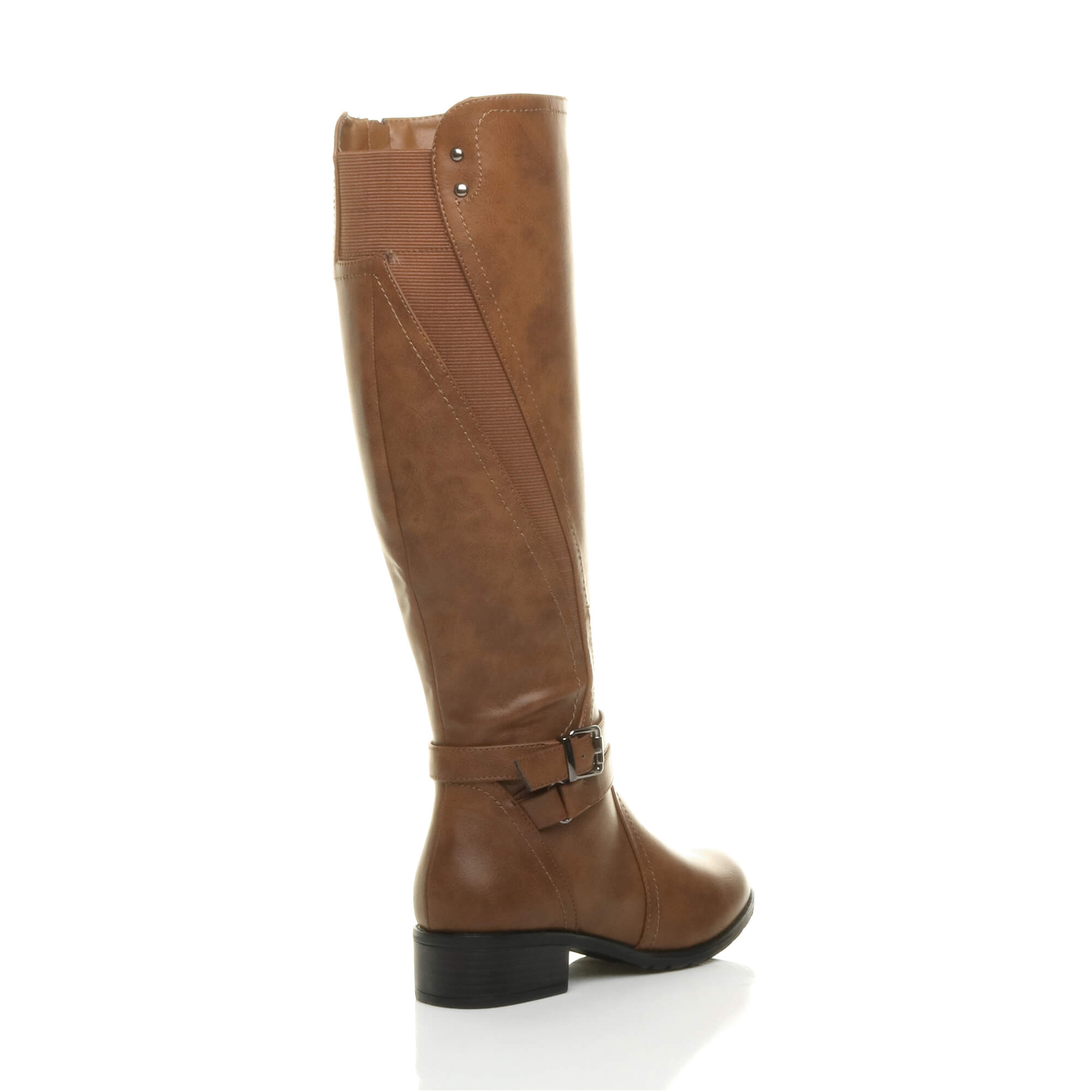 Camel AJVANI Camel Zip Military Biker Style Knee Riding Boots, Image 4 of 6