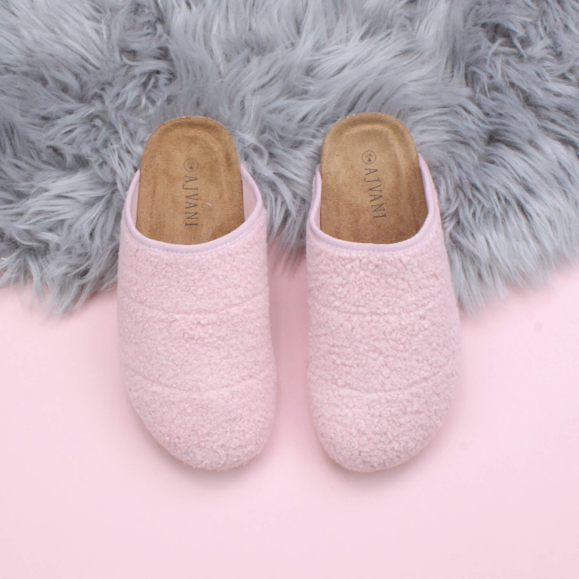 Pink AJVANI Pink Footbed Mules Slippers, Image 4 of 6