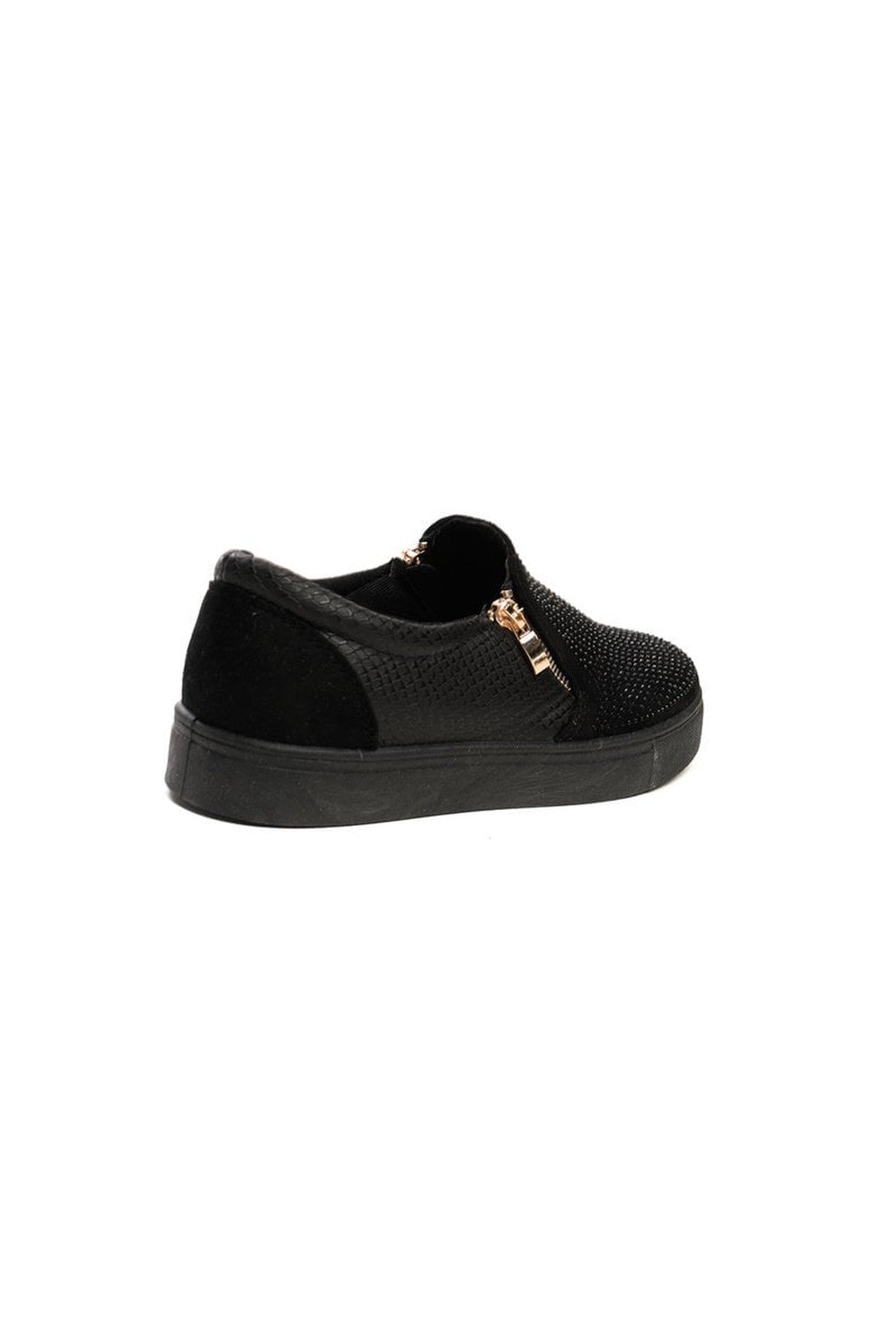 White iKrush White Leah Crystal Suede Zip Pumps Trainers, Image 4 of 6