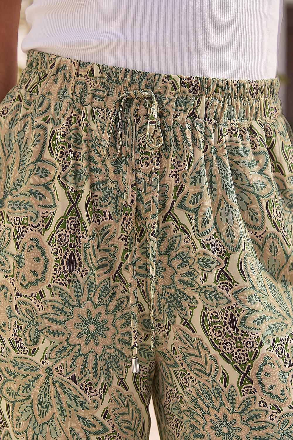 Stone Petite Paisley Print Wide Leg Trouser, Image 5 of 4