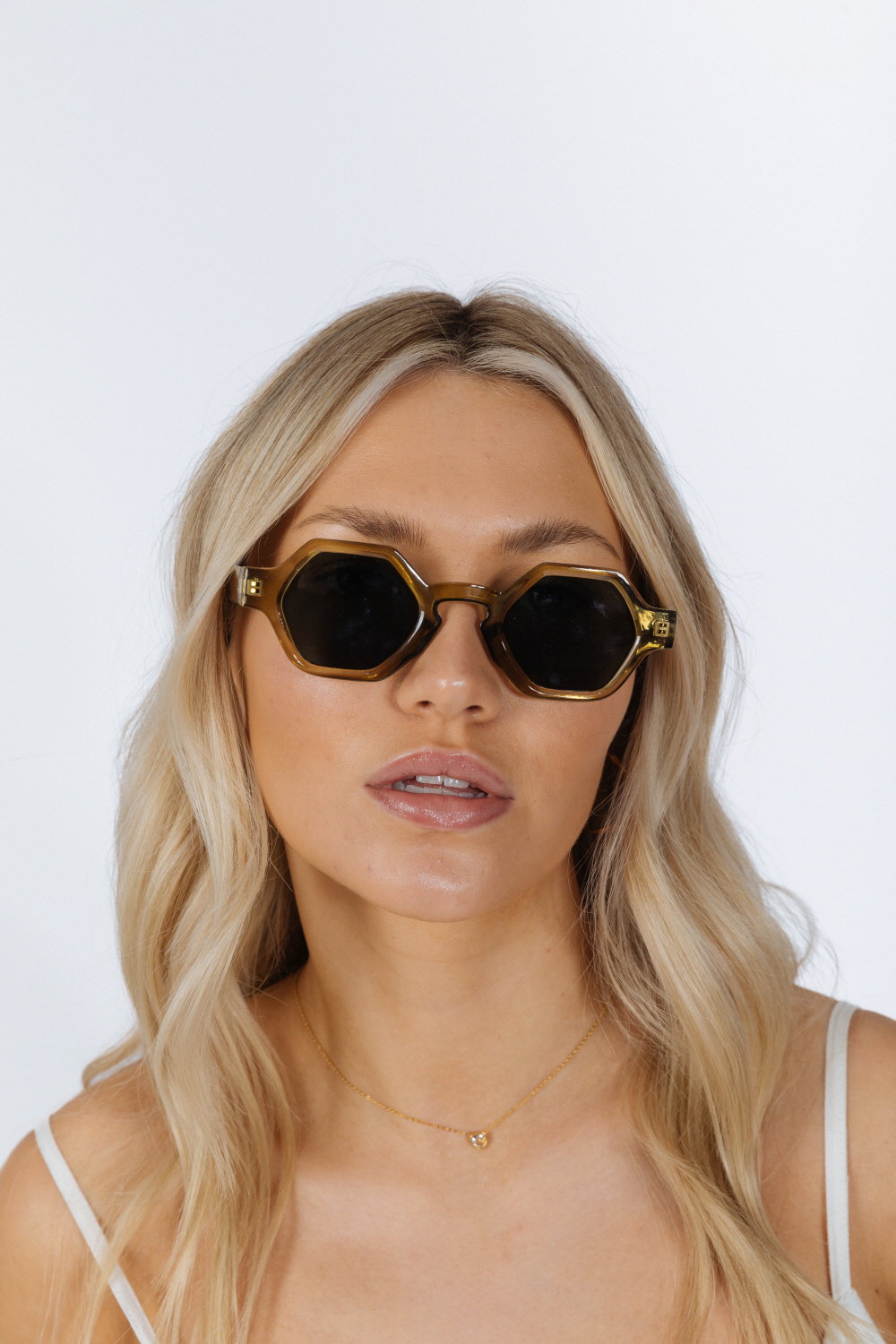 Pink Round Hexagon Sunglasses