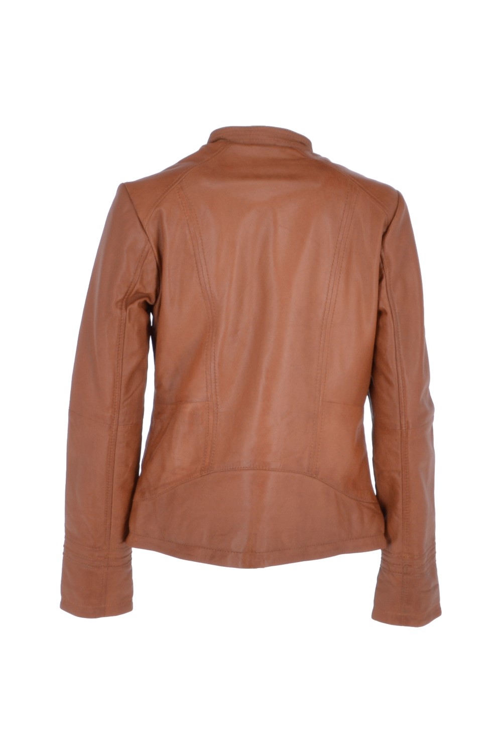 Tan Ashwood Leather Tan Real Leather Mandarin Collar Jacket, Image 4 of 5