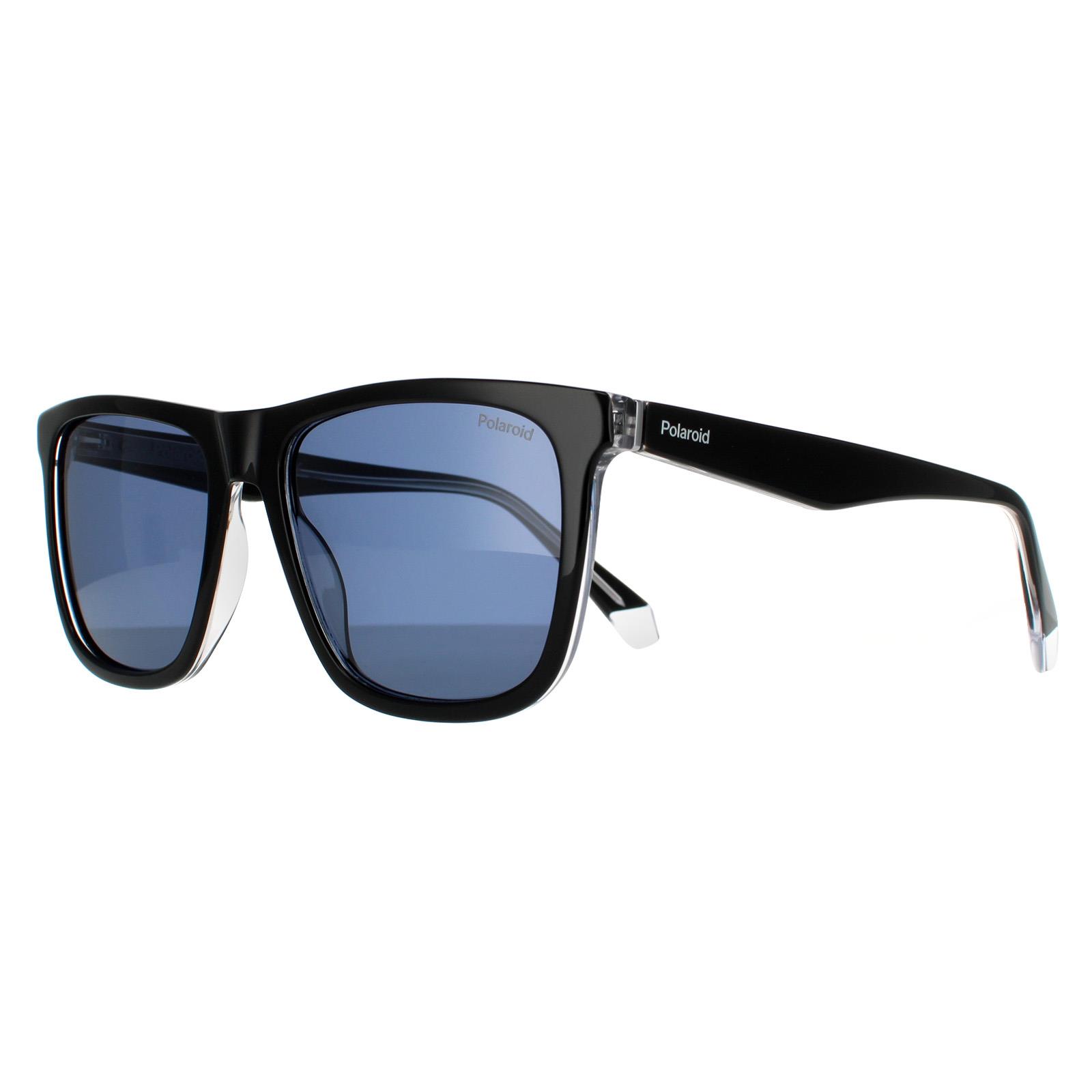 Black Polaroid Black Square Black Blue Polarized Sunglasses, Image 2 of 4