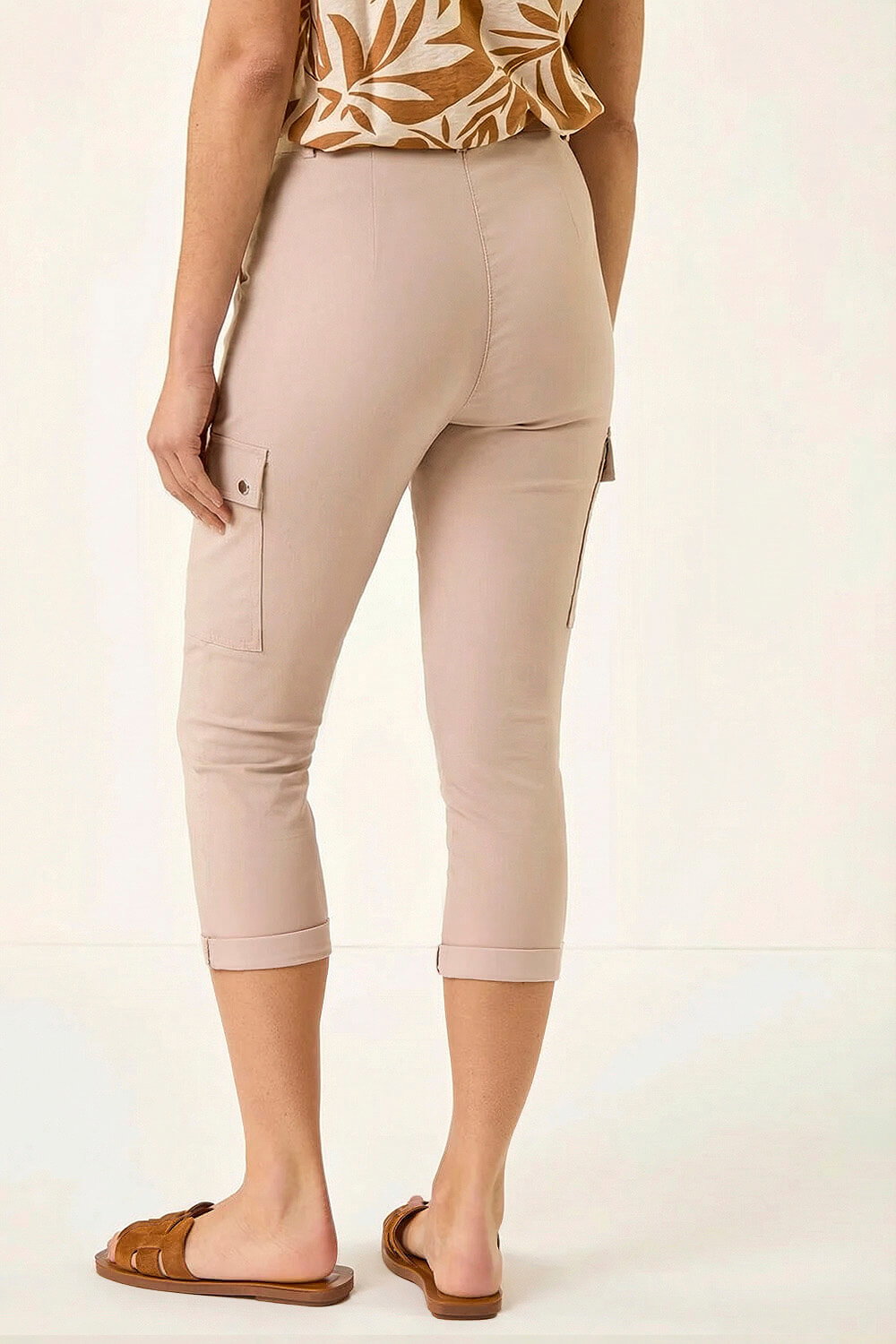 Stone Cropped Cargo Stretch Trouser, Image 4 of 5
